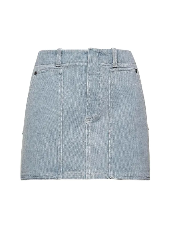 Light Blue Denim Miniskirt made by Fendi