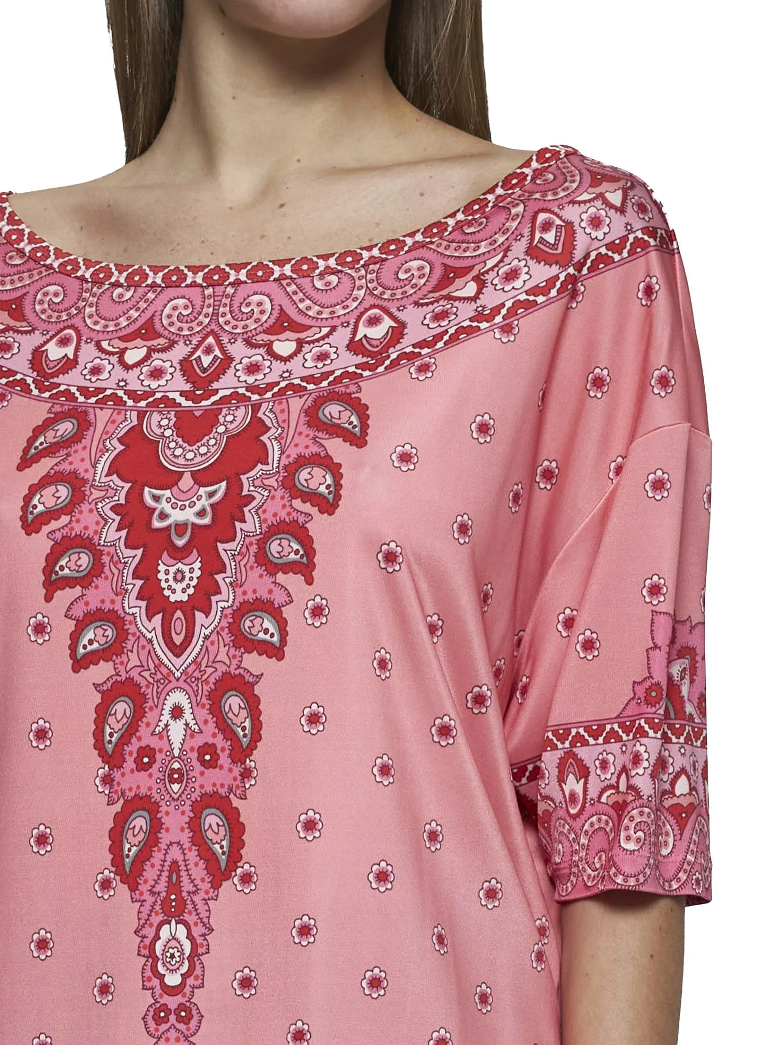 Pink Paisley Print Stretch Jersey Top sold by Lord & Taylor product image thumbnail 5