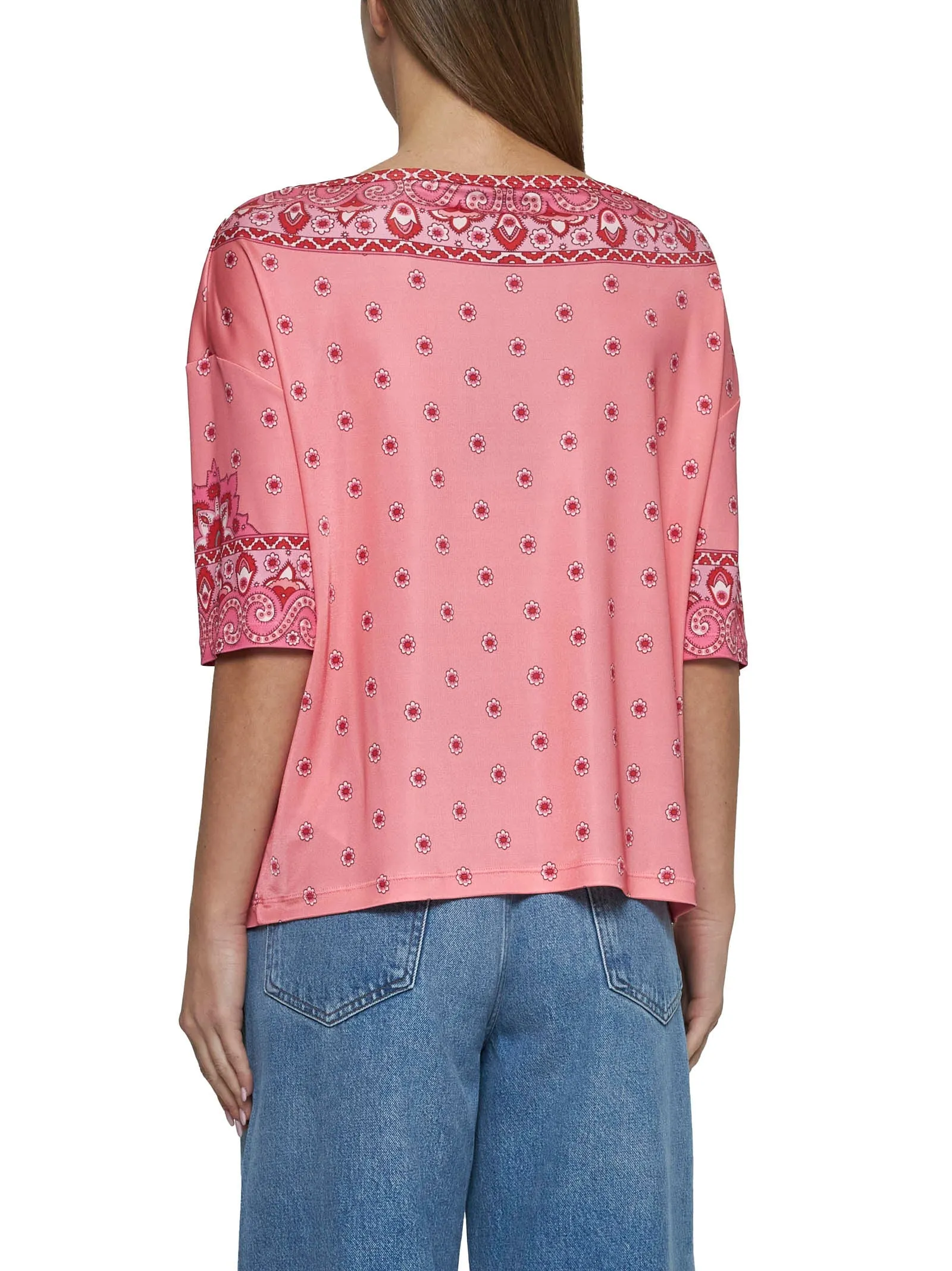 Pink Paisley Print Stretch Jersey Top sold by Lord & Taylor product image thumbnail 4