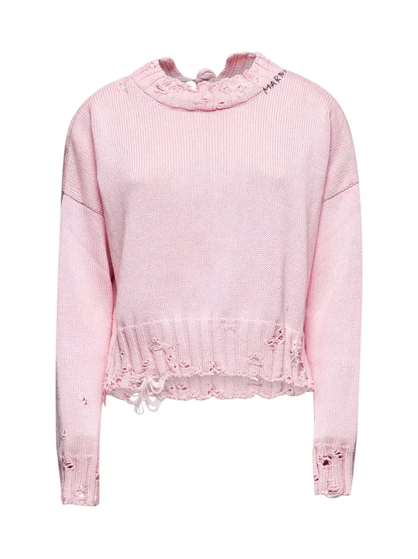 Pink Cotton Crop Sweater sold by Lord & Taylor