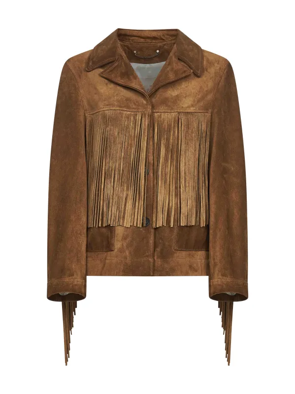 Tobacco Suede Fringe Jacket sold by Lord & Taylor