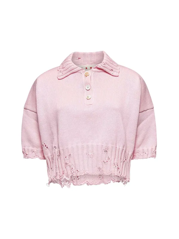 Pink Cotton Embroidery Polo Shirt sold by Lord & Taylor