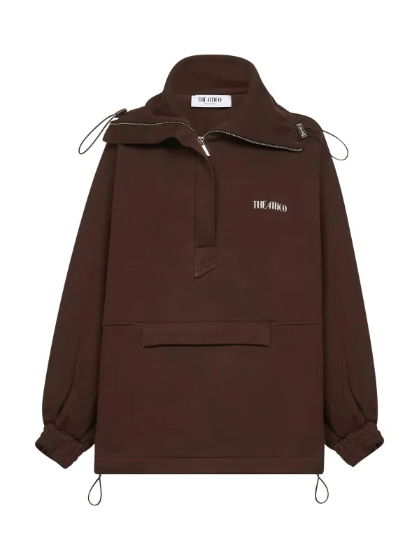 Brown Double American Fleece Anorak Sweatshirt sold by Lord & Taylor