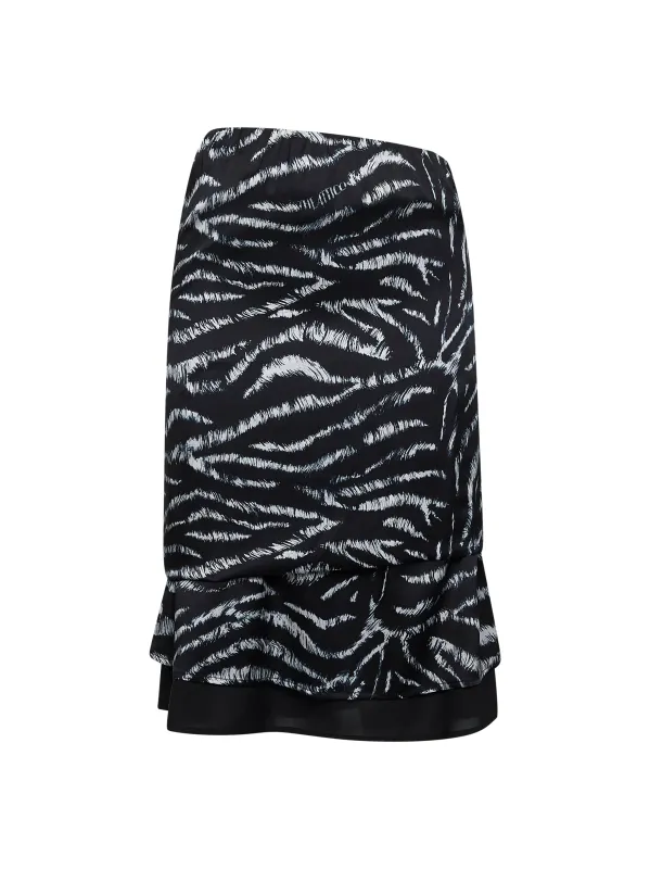 Zebra Print Stretch Silk Blend Satin Midi Skirt sold by Lord & Taylor