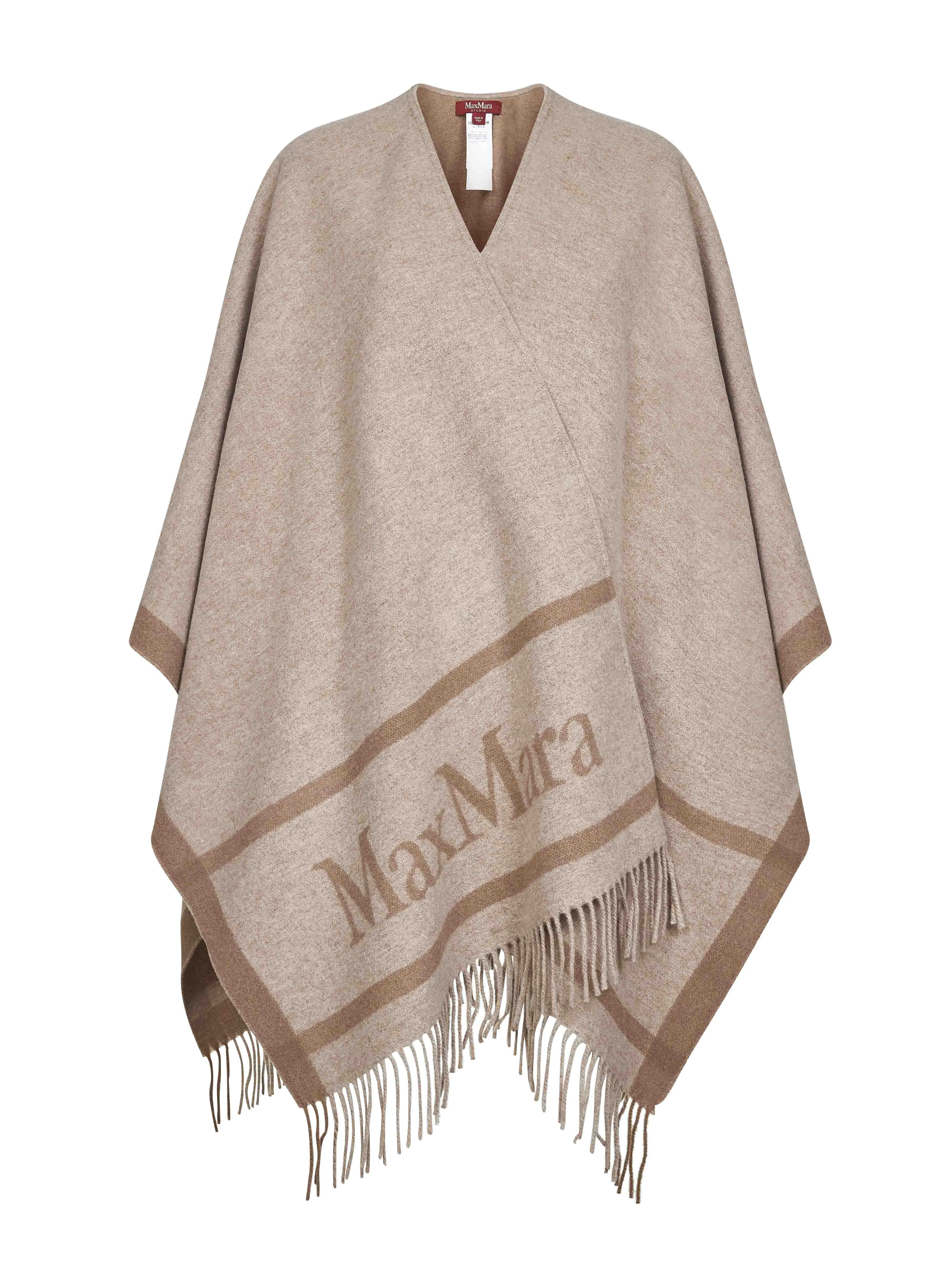 Beige Jacquard Wool HILDE Poncho sold by Lord & Taylor