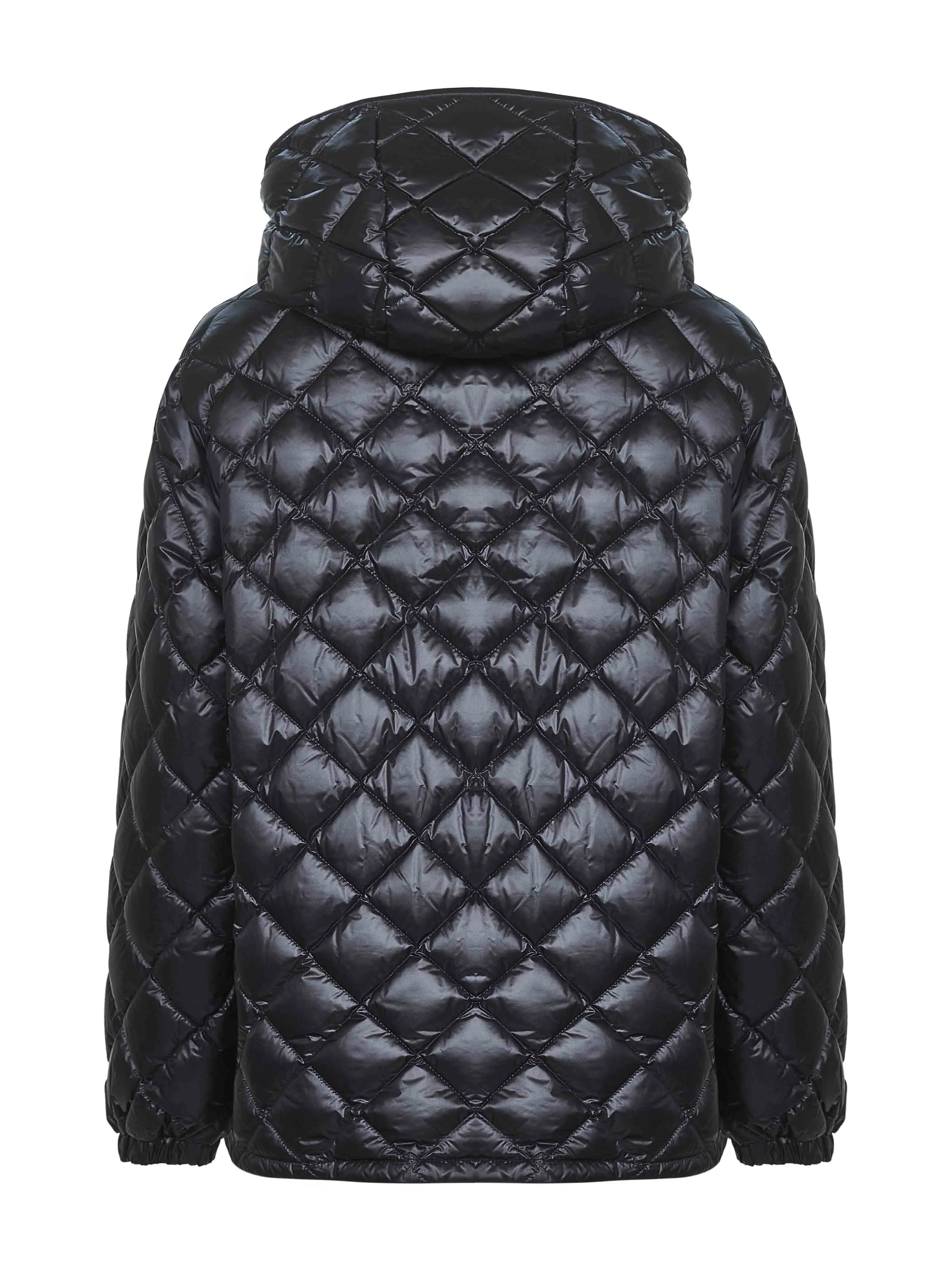 Black Hooded Short Down Jacket sold by Lord & Taylor product image thumbnail 2