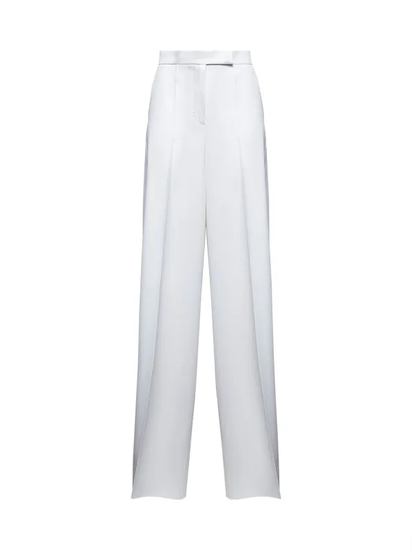 White Wool Gabardine NINFA Trousers sold by Lord & Taylor