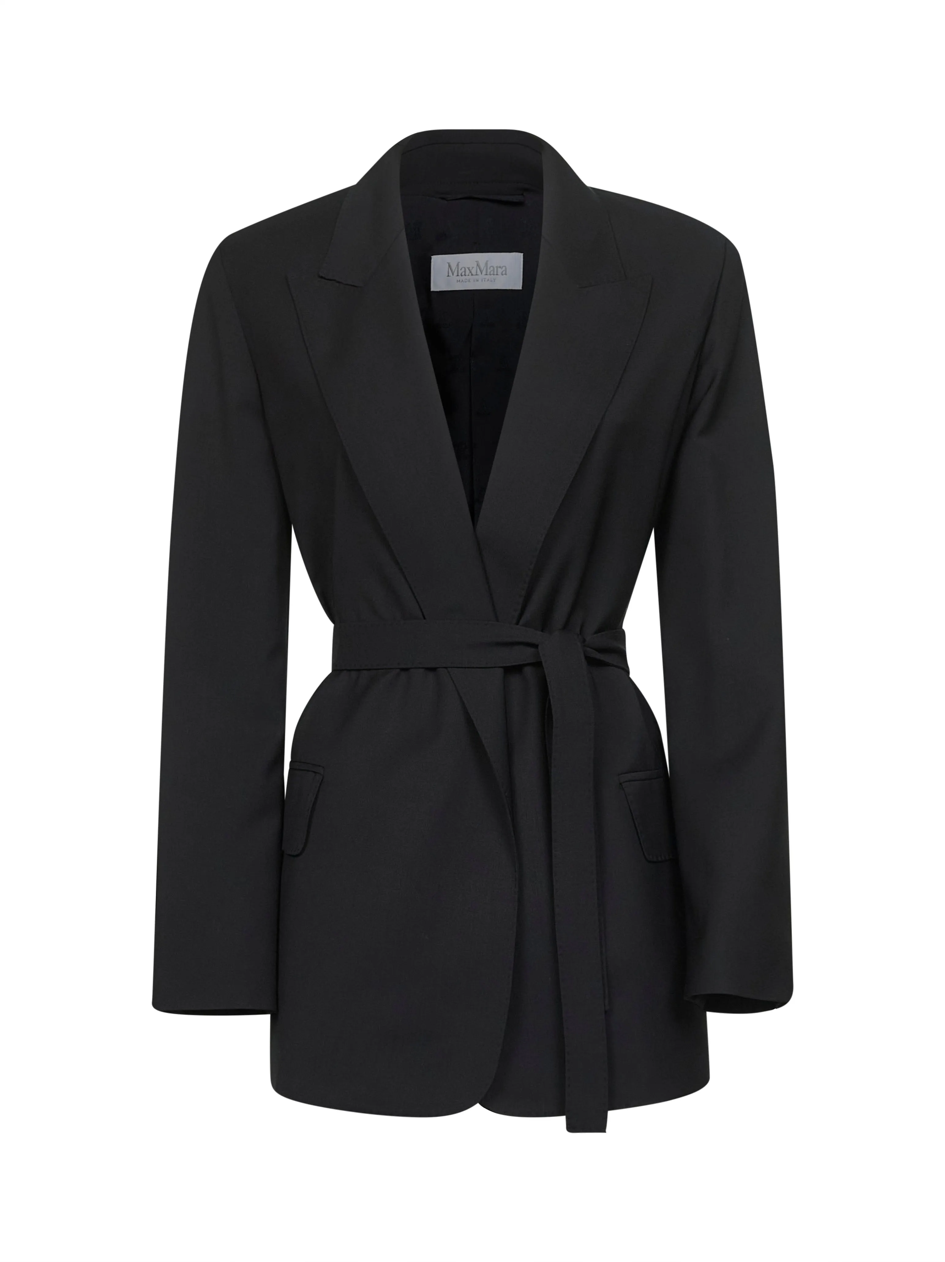 Max Mara Black Canvas Talento Belted Blazer sold by Lord & Taylor