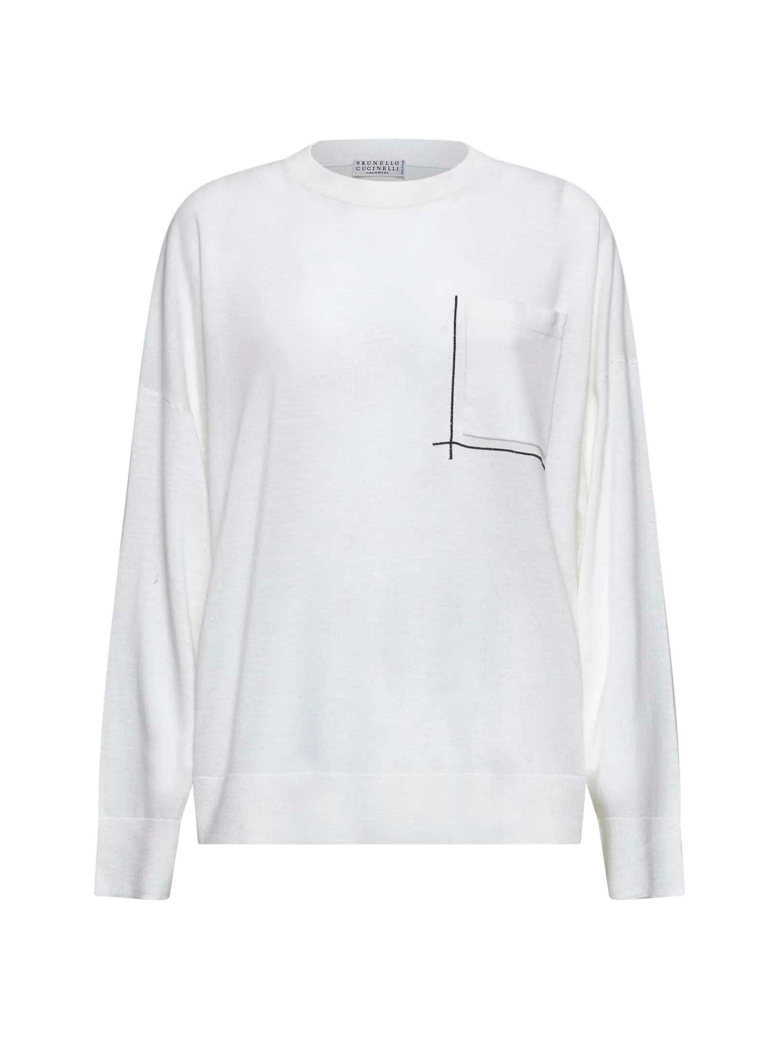 Ivory Shiny Pocket Detail Sweater sold by Lord & Taylor