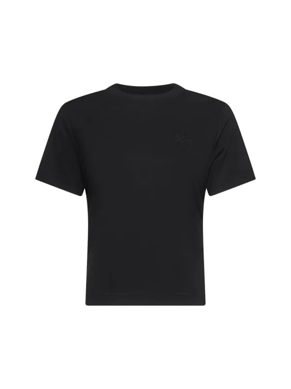 Black cotton Check trim T-shirt sold by Lord & Taylor