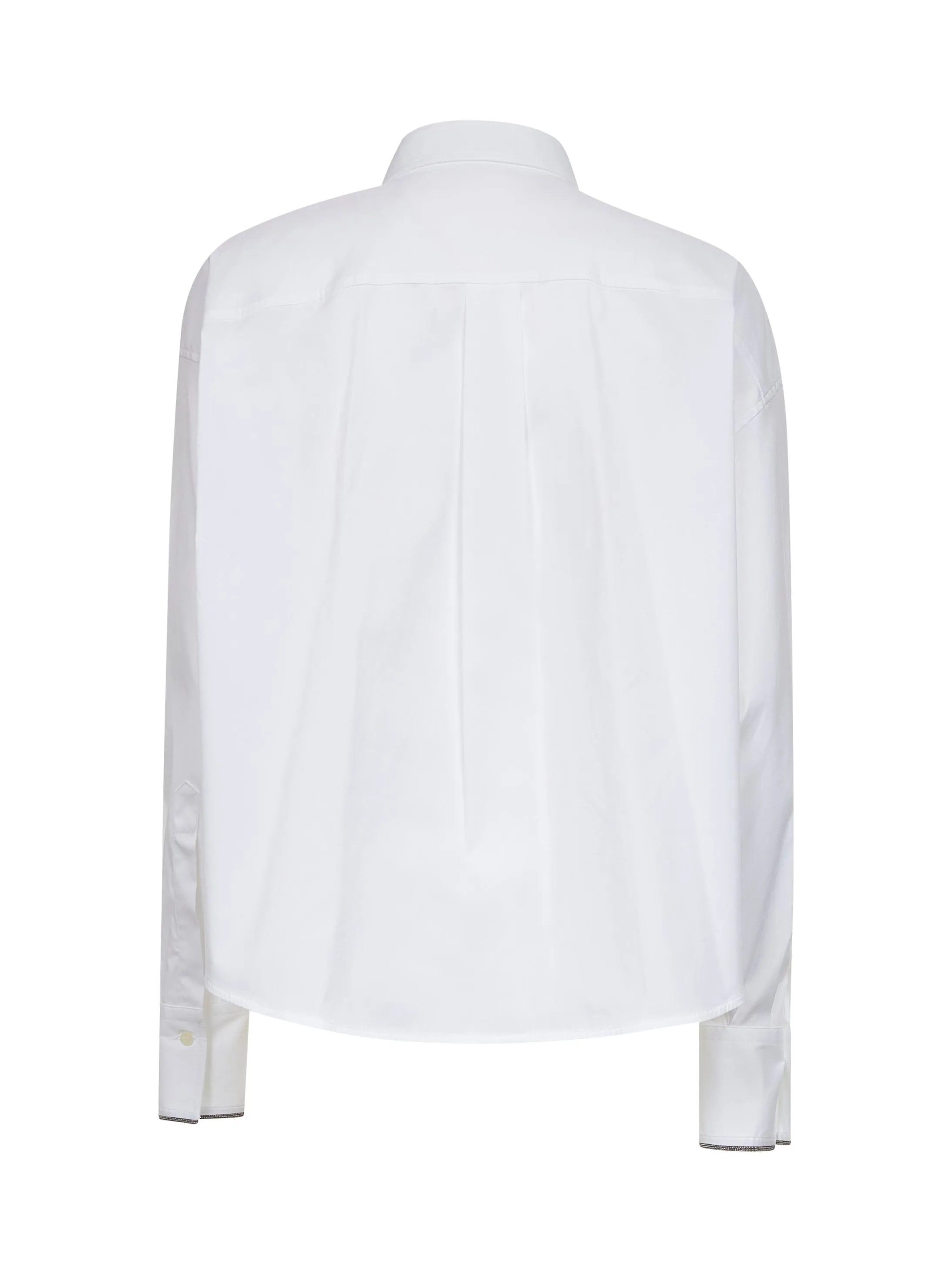 White Stretch Poplin Shirt with Shiny Cuffs sold by Lord & Taylor product image thumbnail 2