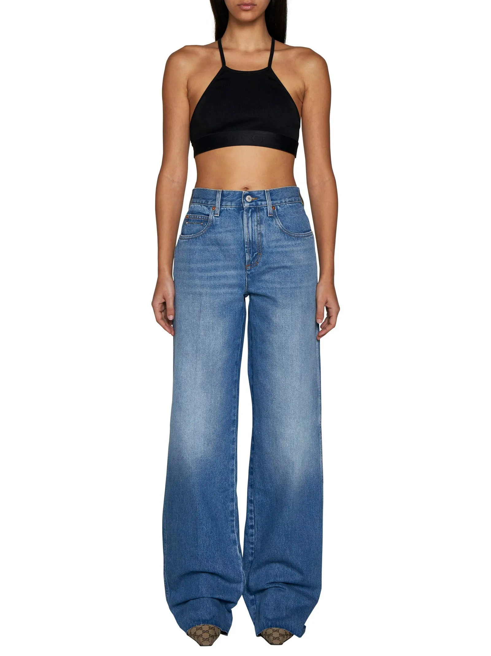 Gucci Logo-Plaque Jersey Crop Top sold by Lord & Taylor product image thumbnail 2