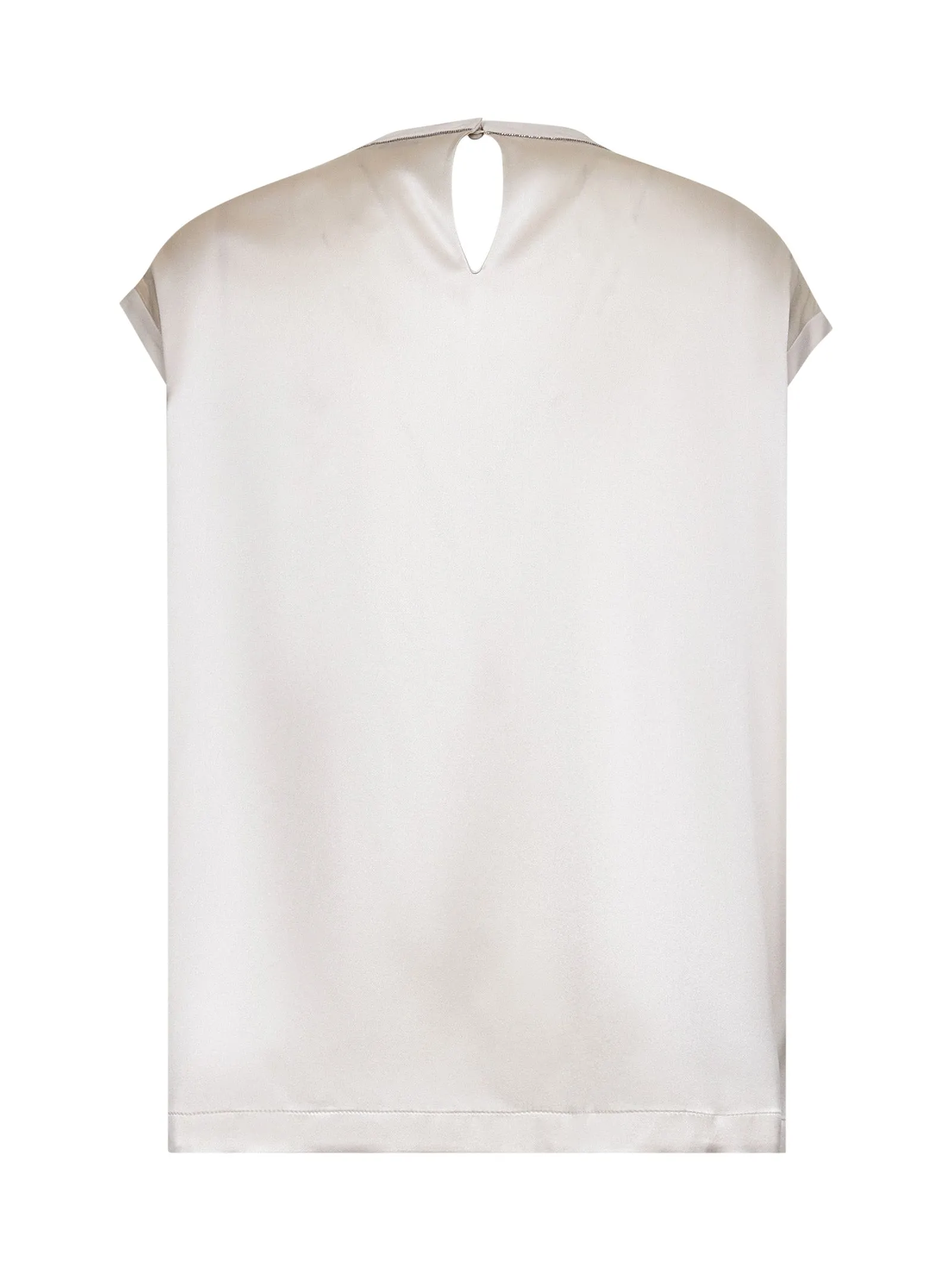 Beige Stretch Silk Satin Monili Top sold by Lord & Taylor product image thumbnail 2