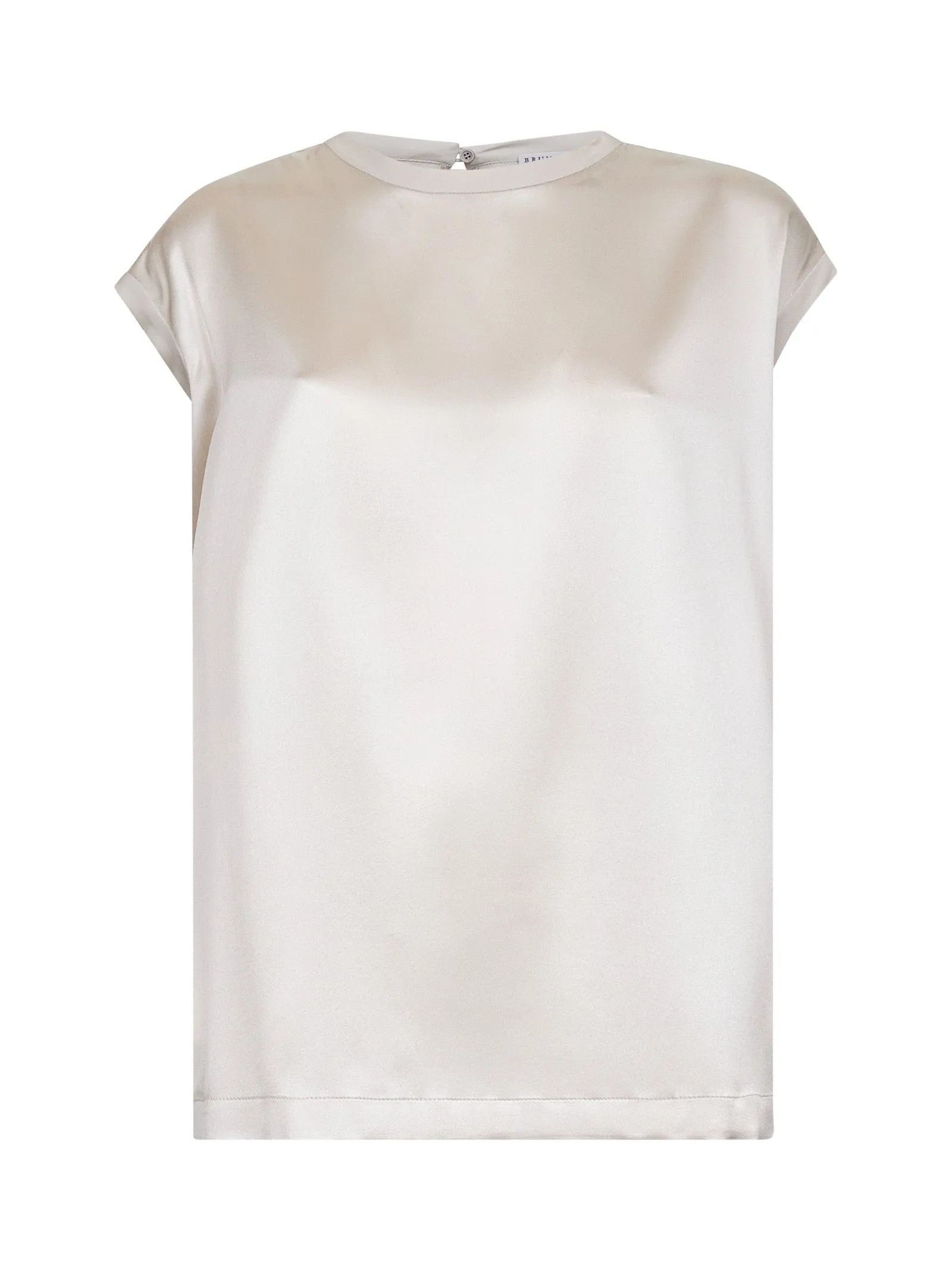 Beige Stretch Silk Satin Monili Top sold by Lord & Taylor