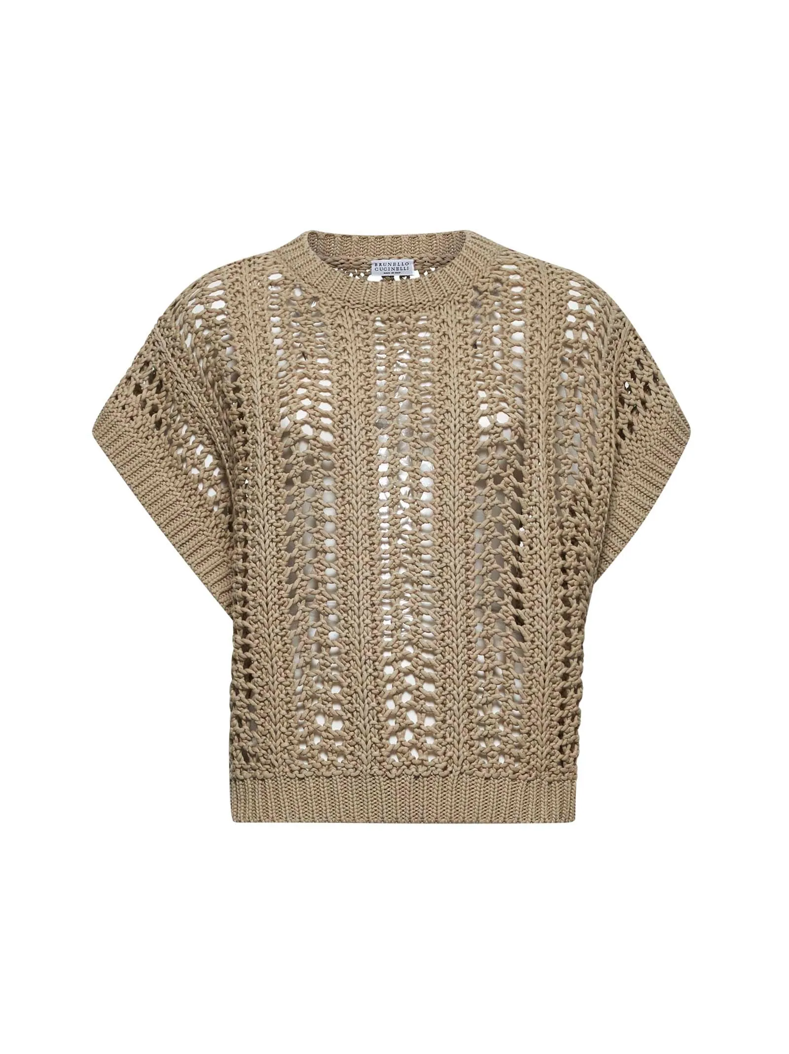 Beige Cotton Ribbed Net Sweater sold by Lord & Taylor