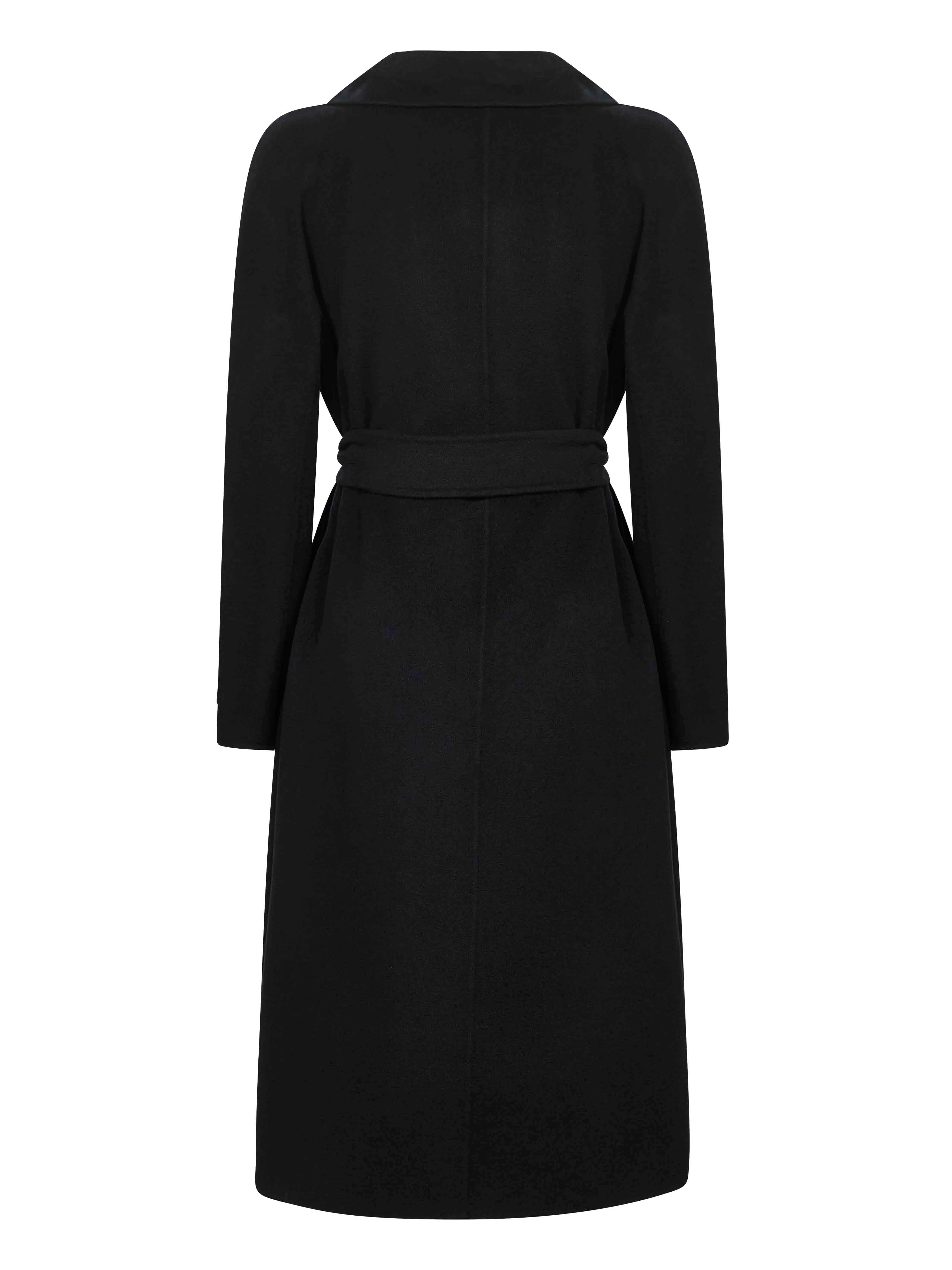 Black Drap Double Cloth CLES Robe Coat sold by Lord & Taylor product image thumbnail 2