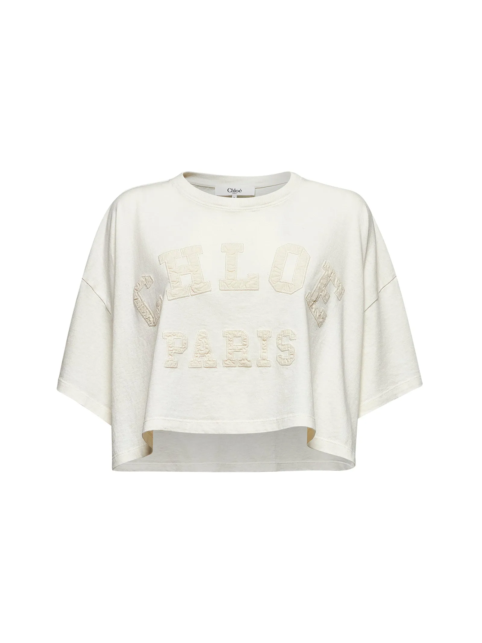 Ivory Cropped Logo T-Shirt sold by Lord & Taylor