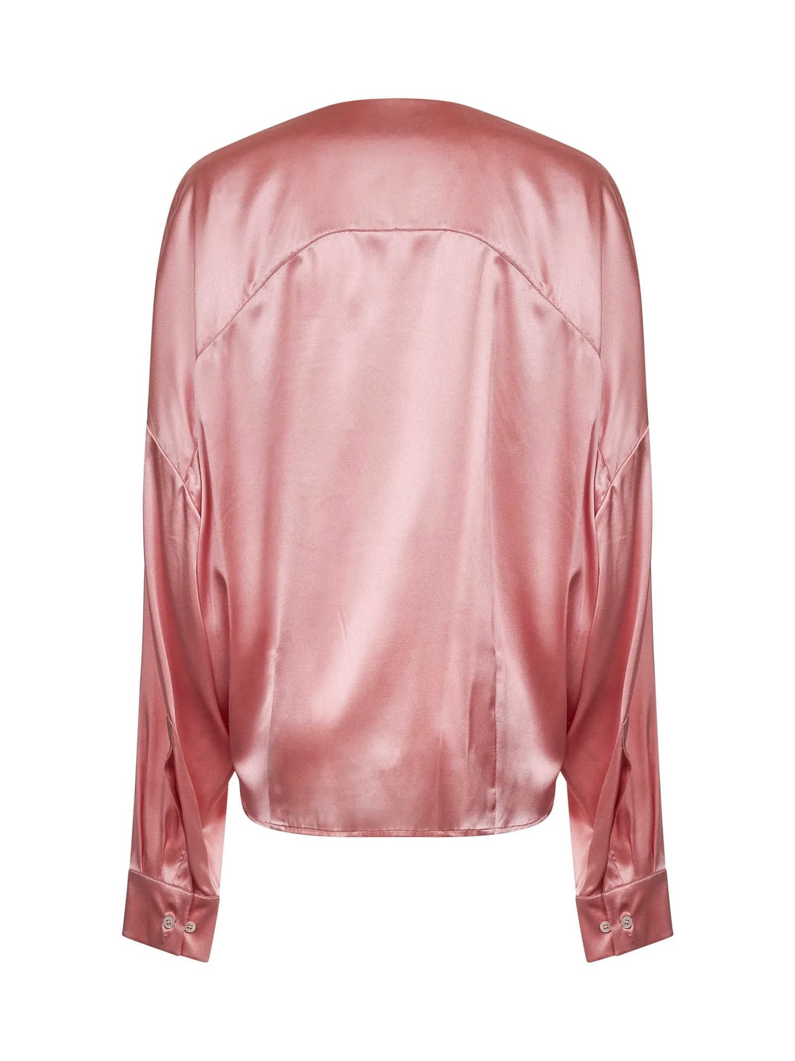 Pink Stretch Silk Draped Blouse sold by Lord & Taylor product image thumbnail 2