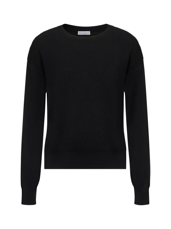 Black Cotton Monili Sweater sold by Lord & Taylor