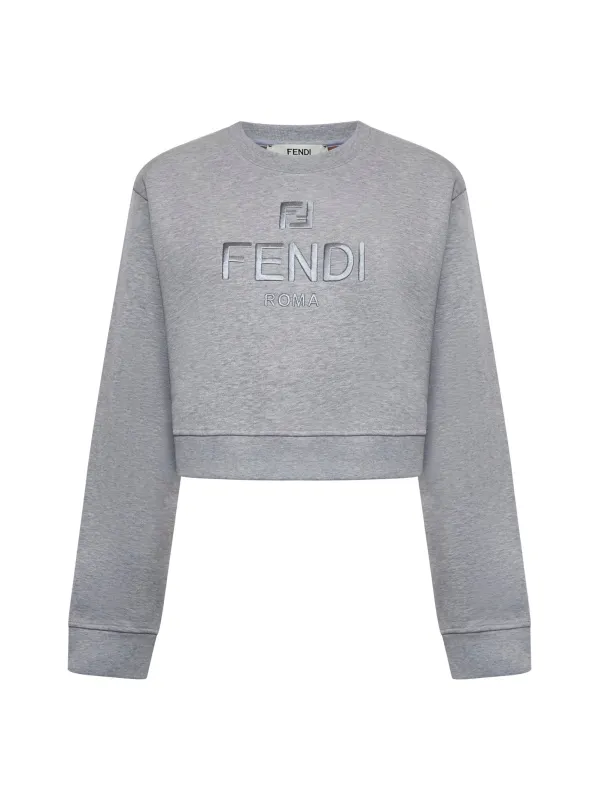 Fendi Logo Cotton Cropped Sweatshirt sold by Lord & Taylor