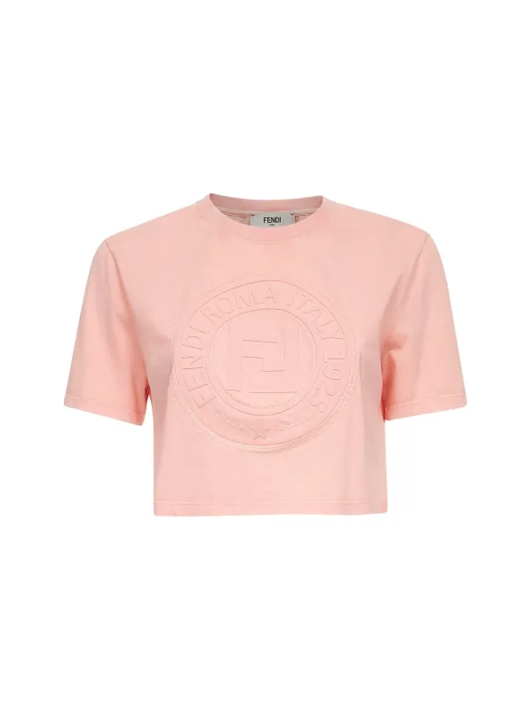 Pink Cotton Logo Crop T-Shirt sold by Lord & Taylor