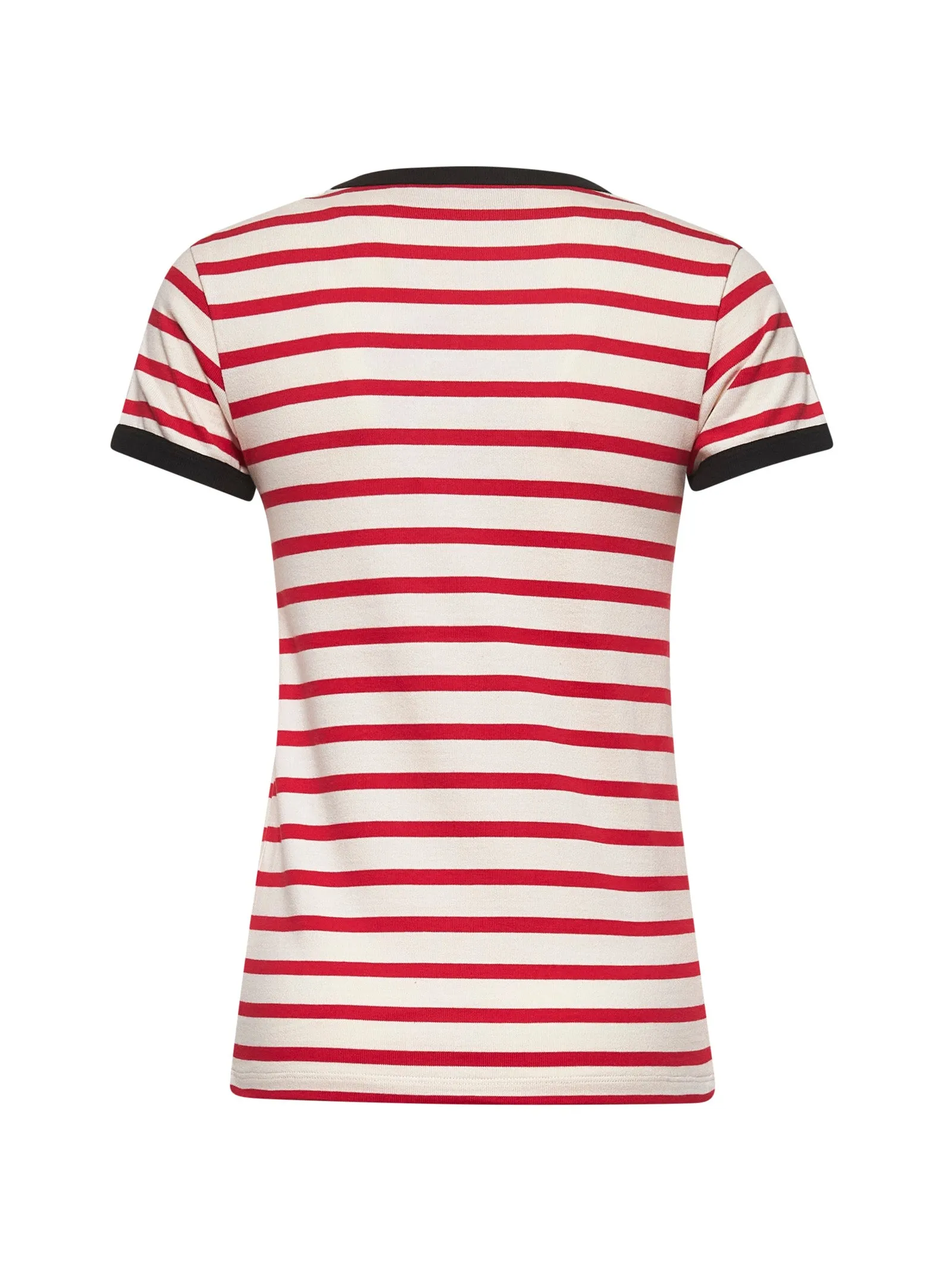 Ivory Striped Jersey Embroidered T-Shirt sold by Lord & Taylor product image thumbnail 2