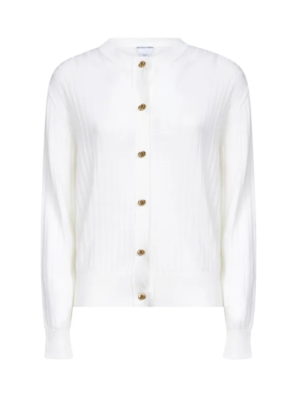 Ivory Ribbed Wool Cardigan sold by Lord & Taylor