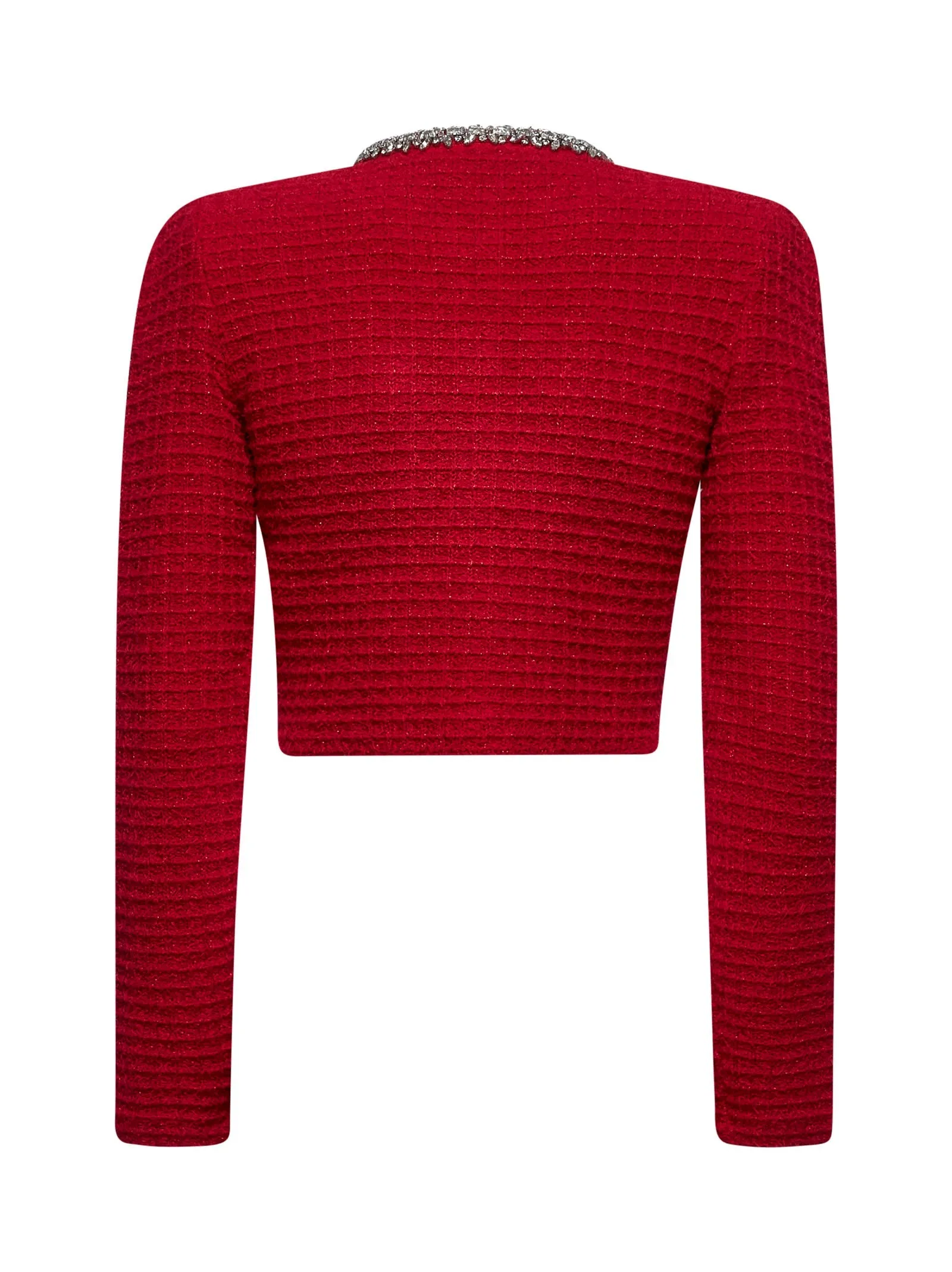 Red Lurex Knit Embellished Cardigan sold by Lord & Taylor product image thumbnail 2