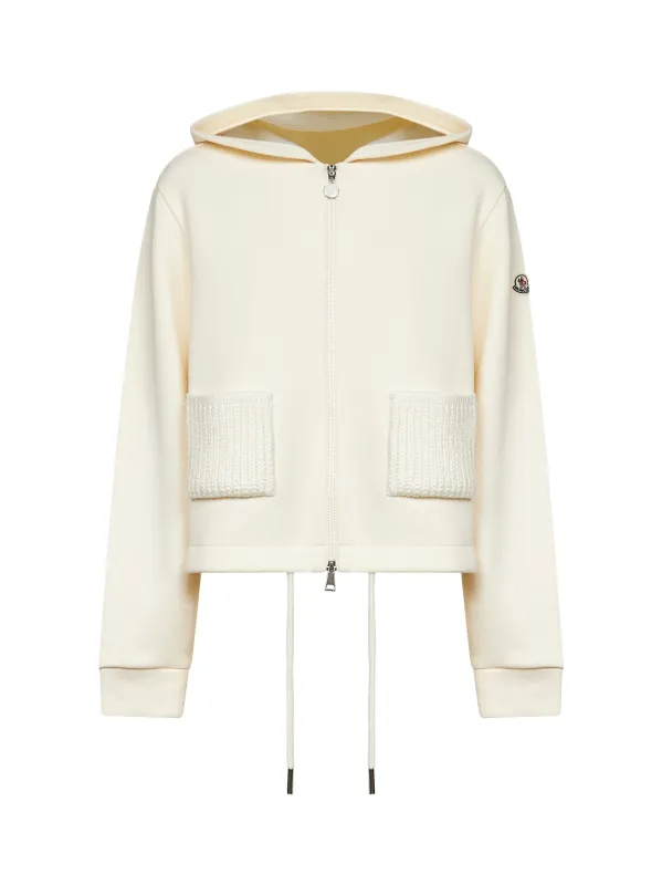 Ivory Zip-Up Hoodie with Knit Details sold by Lord & Taylor