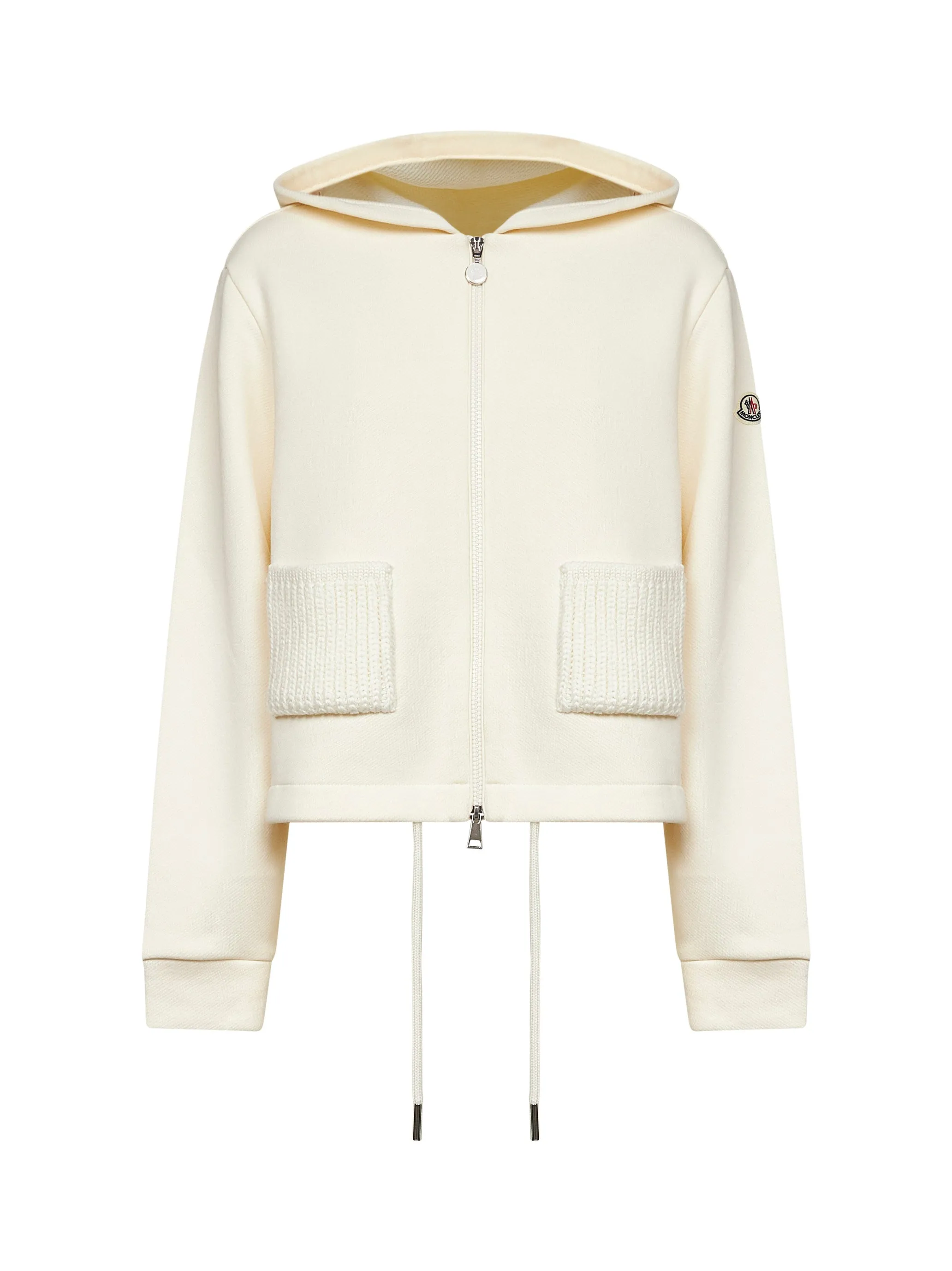 Ivory Zip-Up Hoodie with Knit Details sold by Lord & Taylor