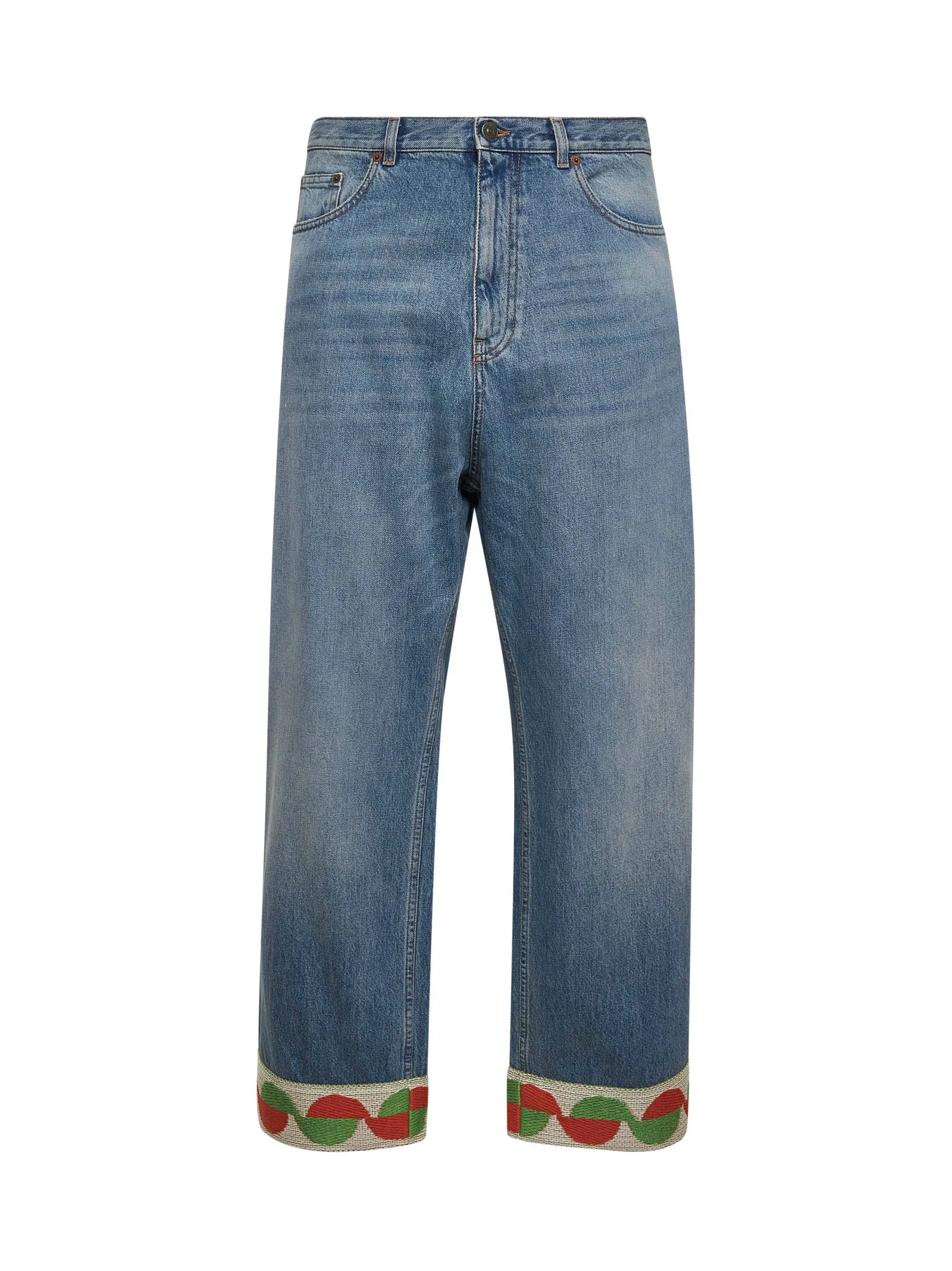 Light Blue Denim Jeans with Jacquard Hems sold by Lord & Taylor