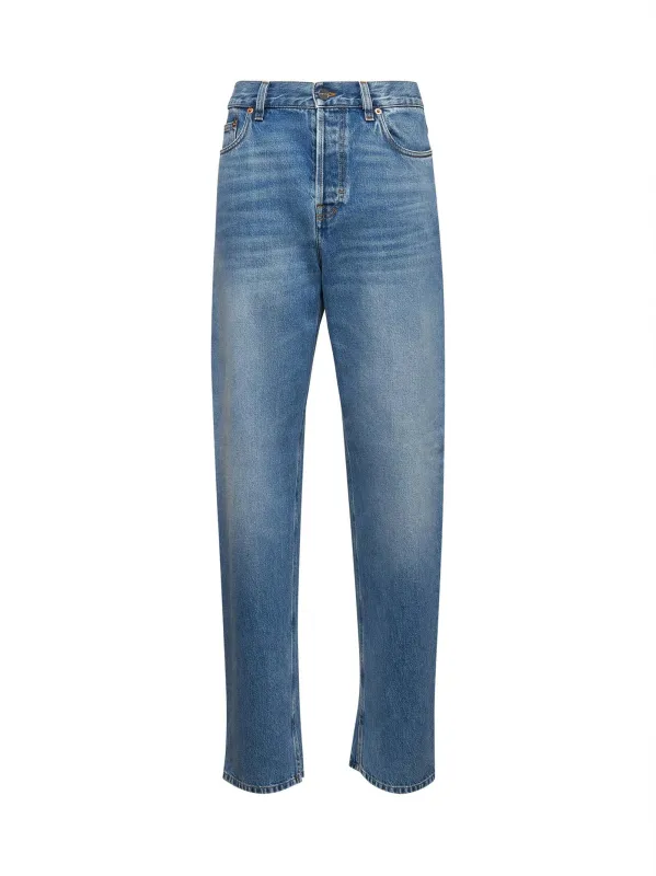 Light Blue Denim Five Pocket Jeans sold by Lord & Taylor