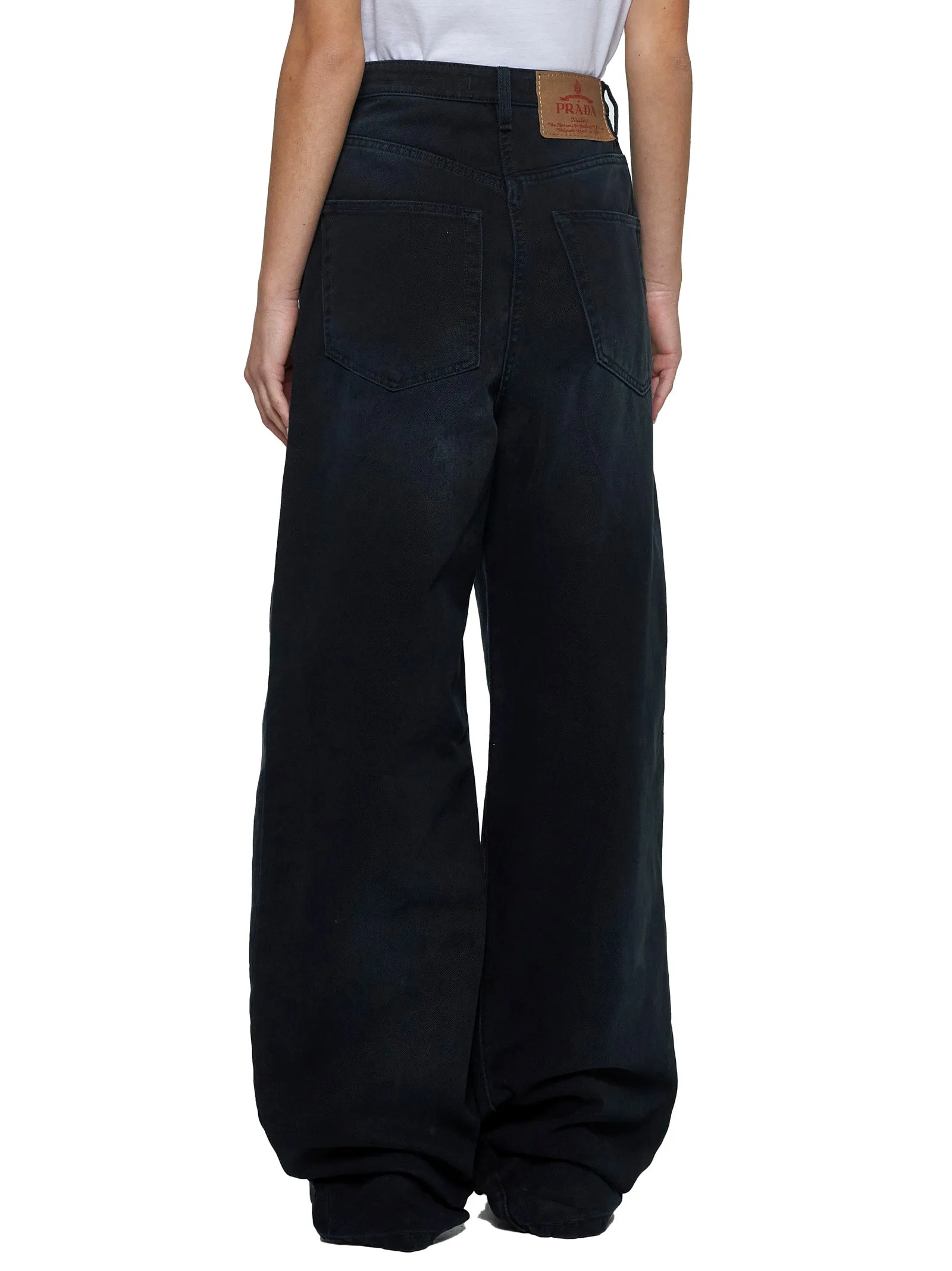 Prada Black Denim Wide Leg Jeans sold by Lord & Taylor product image thumbnail 4