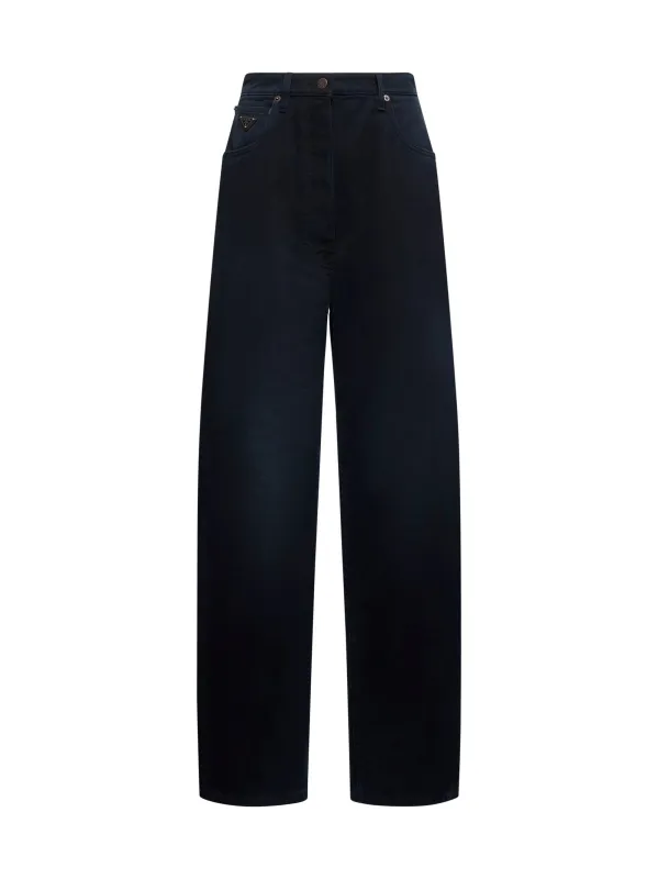 Prada Black Denim Wide Leg Jeans sold by Lord & Taylor