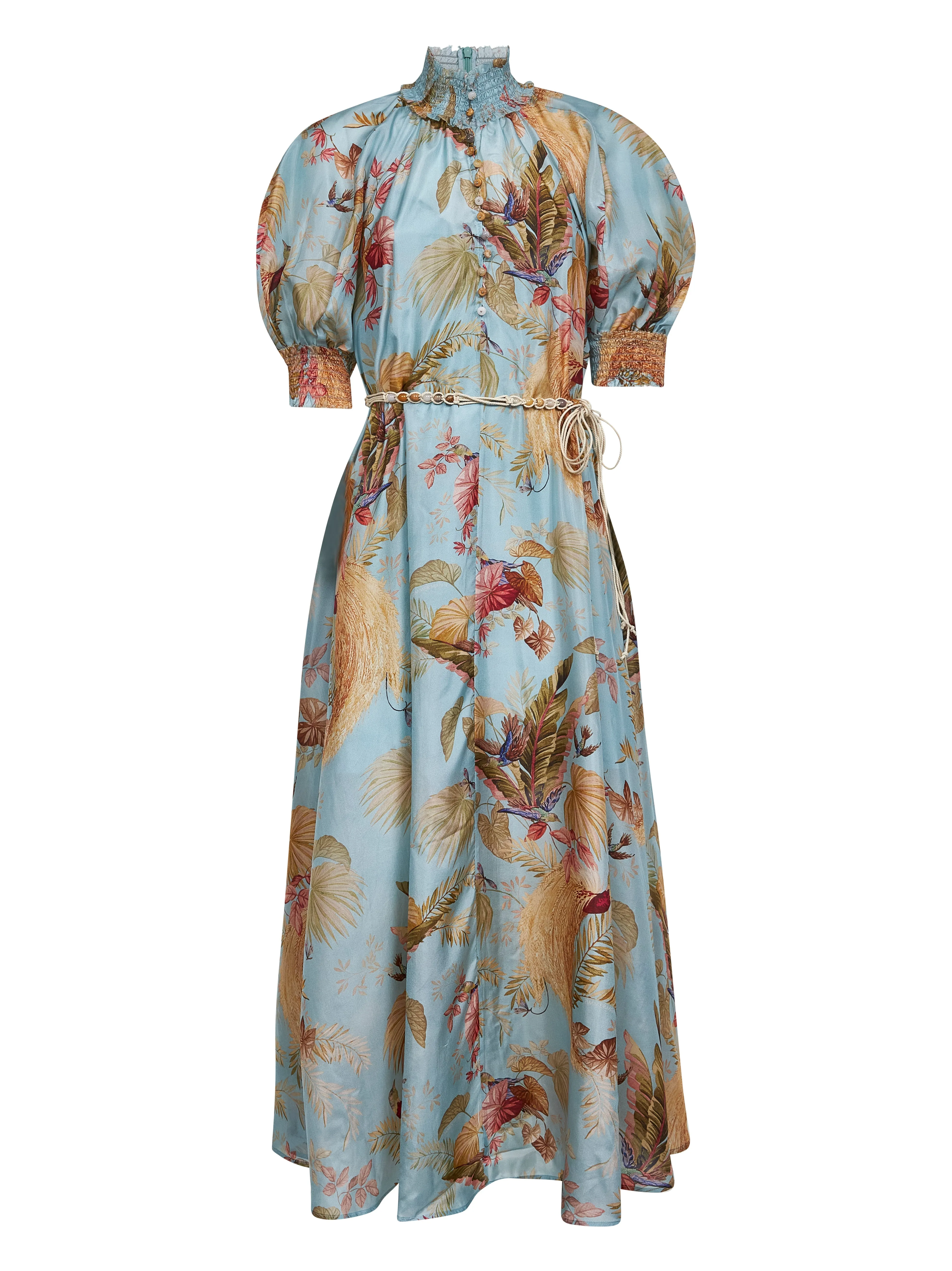 Aqua Palm Floral Silk Ascension Maxi Dress sold by Lord & Taylor