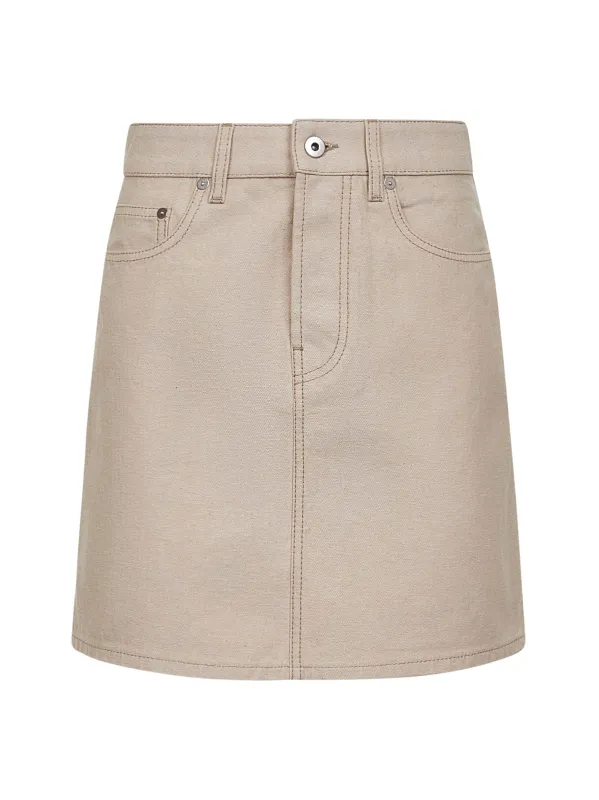 Beige Cotton Denim Mini Skirt sold by Lord & Taylor