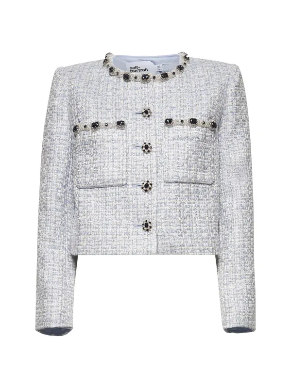 Light Blue Lurex Bouclé Jacket sold by Lord & Taylor