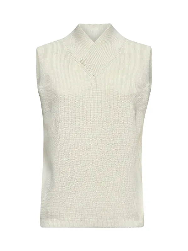 Ivory Cotton Knit Ceres Vest sold by Lord & Taylor