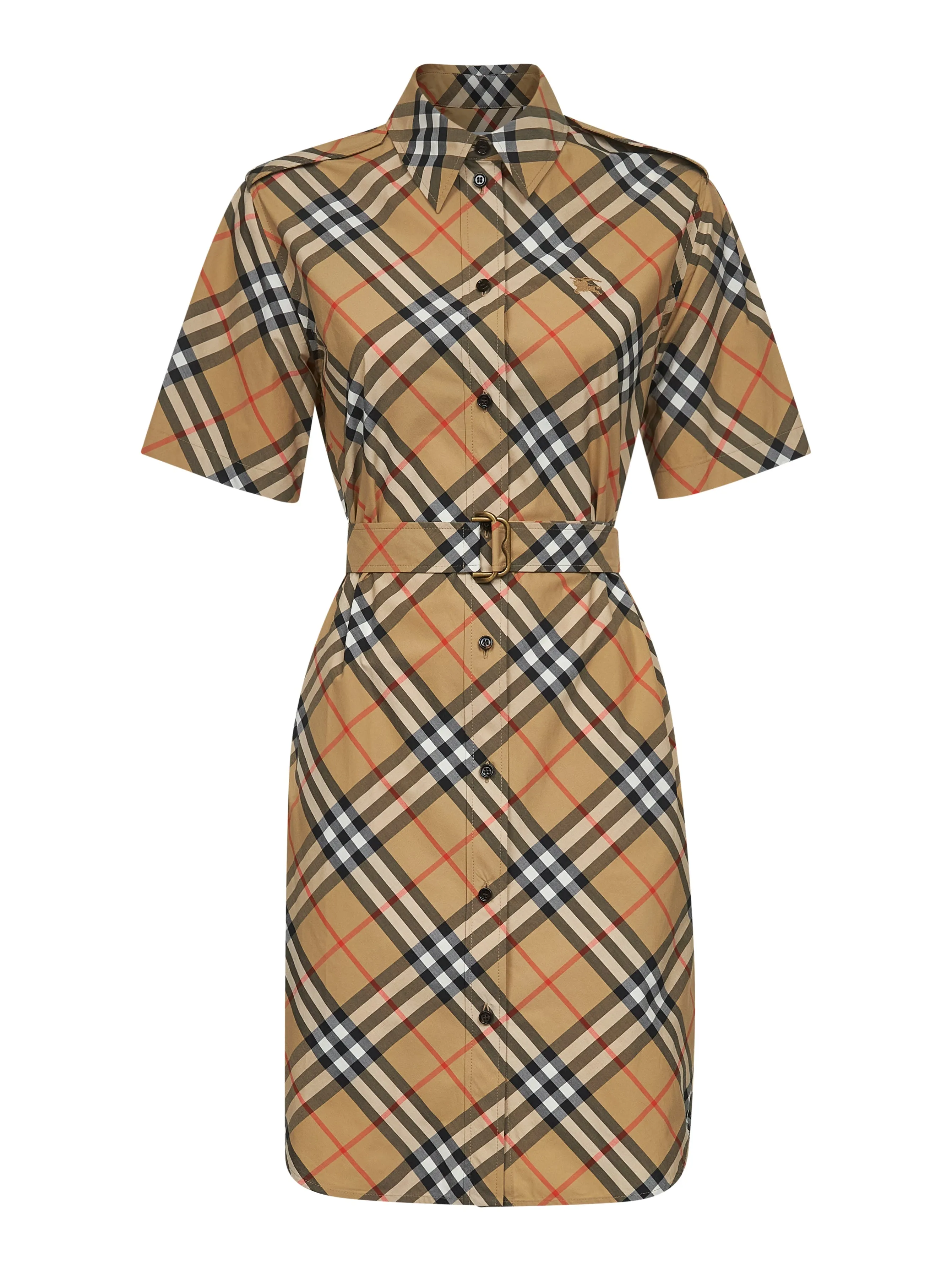 Beige Check Cotton Shirt Dress sold by Lord & Taylor