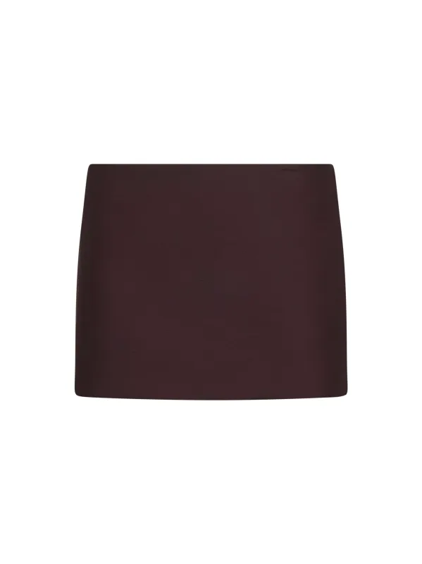 Almandine Silk and Wool Faille Jett Mini Skirt sold by Lord & Taylor