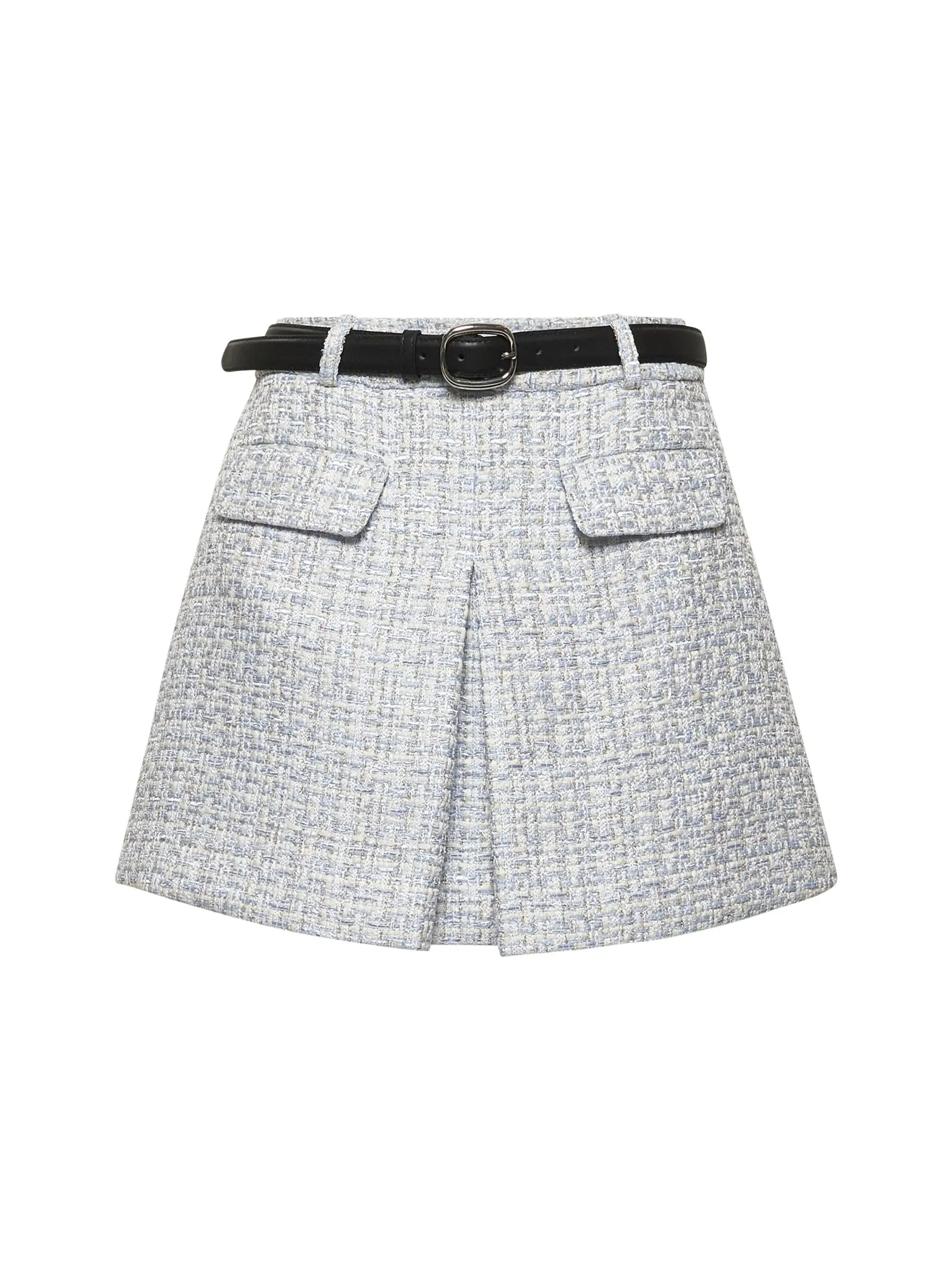 Light Blue Lurex Bouclé Mini Skirt sold by Lord & Taylor