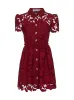 Burgundy Floral Lace Mini Dress sold by Lord & Taylor