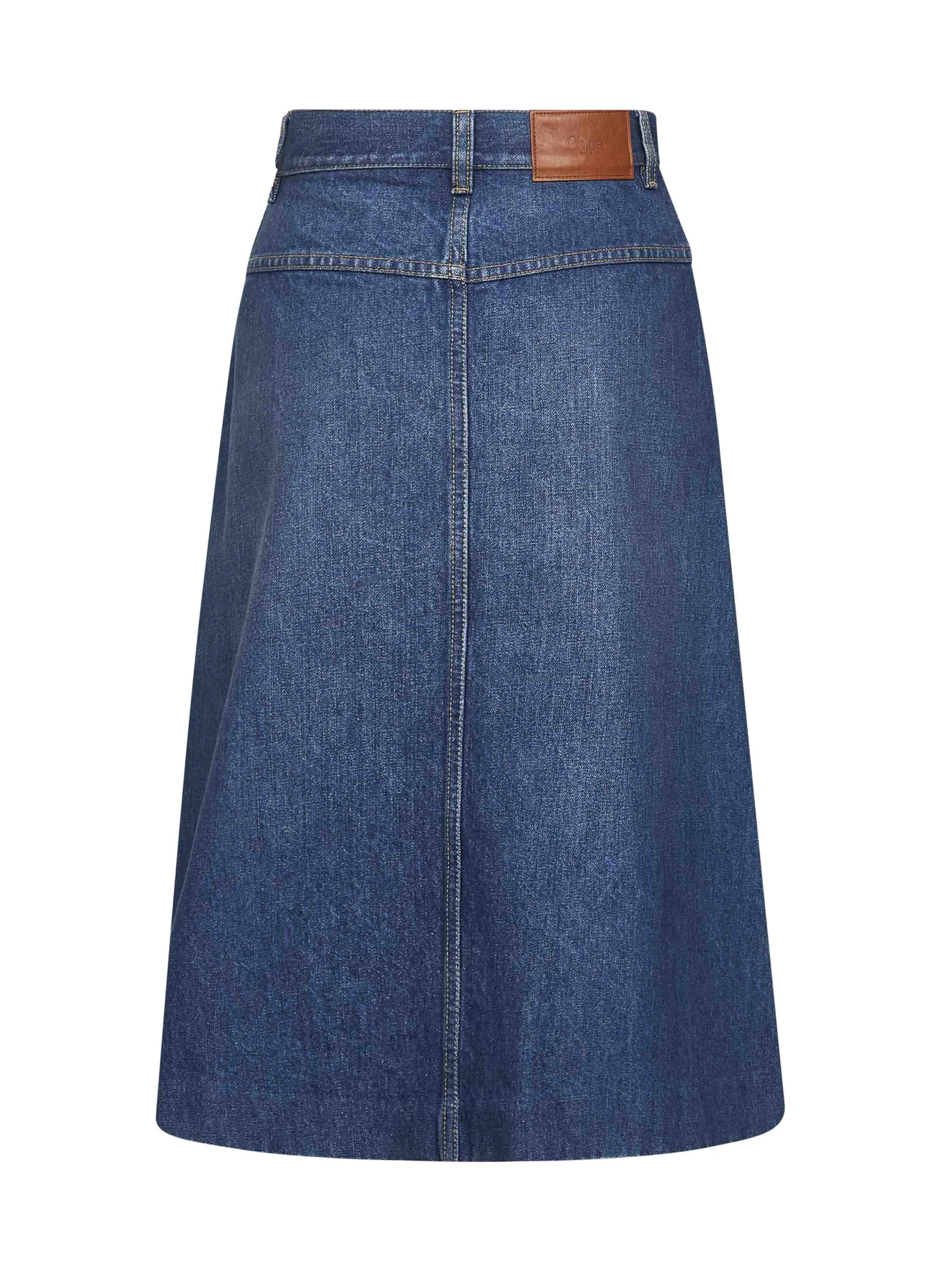 Chloé Blue Denim Knee Length Skirt sold by Lord & Taylor product image thumbnail 2