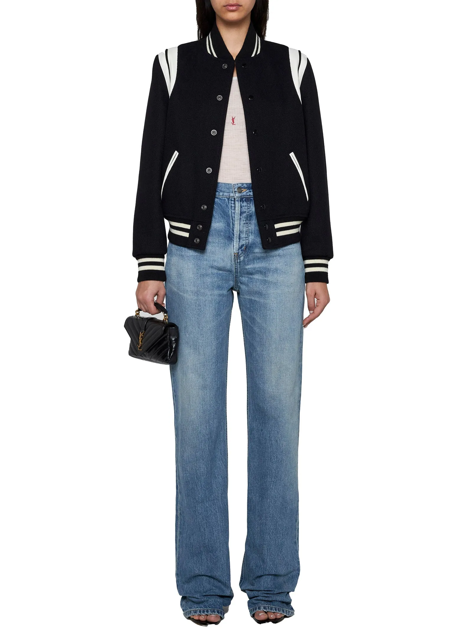 Saint Laurent Teddy Wool Bomber Jacket sold by Lord & Taylor product image thumbnail 2
