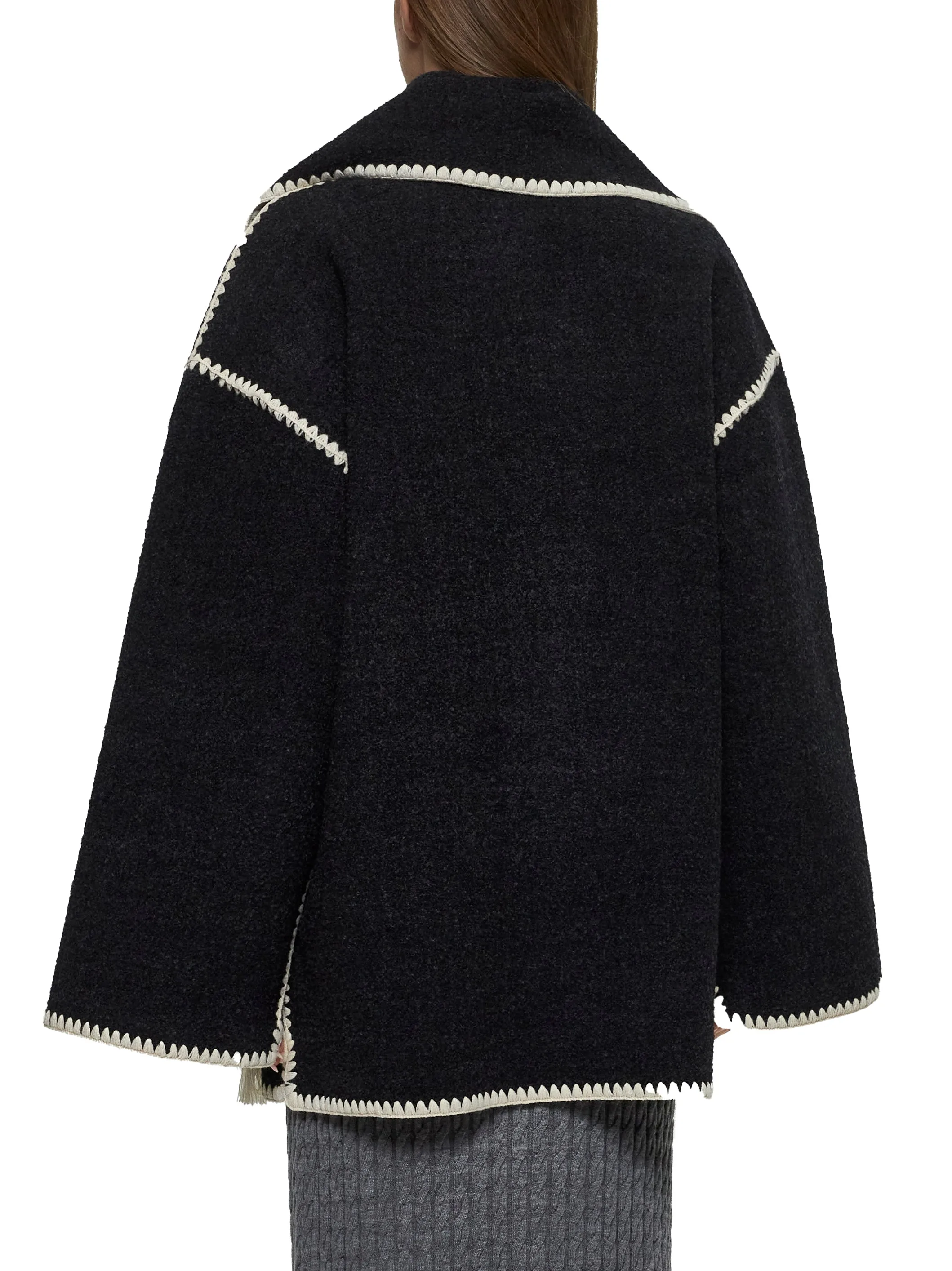 Grey Felt Embroidered Scarf Jacket sold by Lord & Taylor product image thumbnail 4