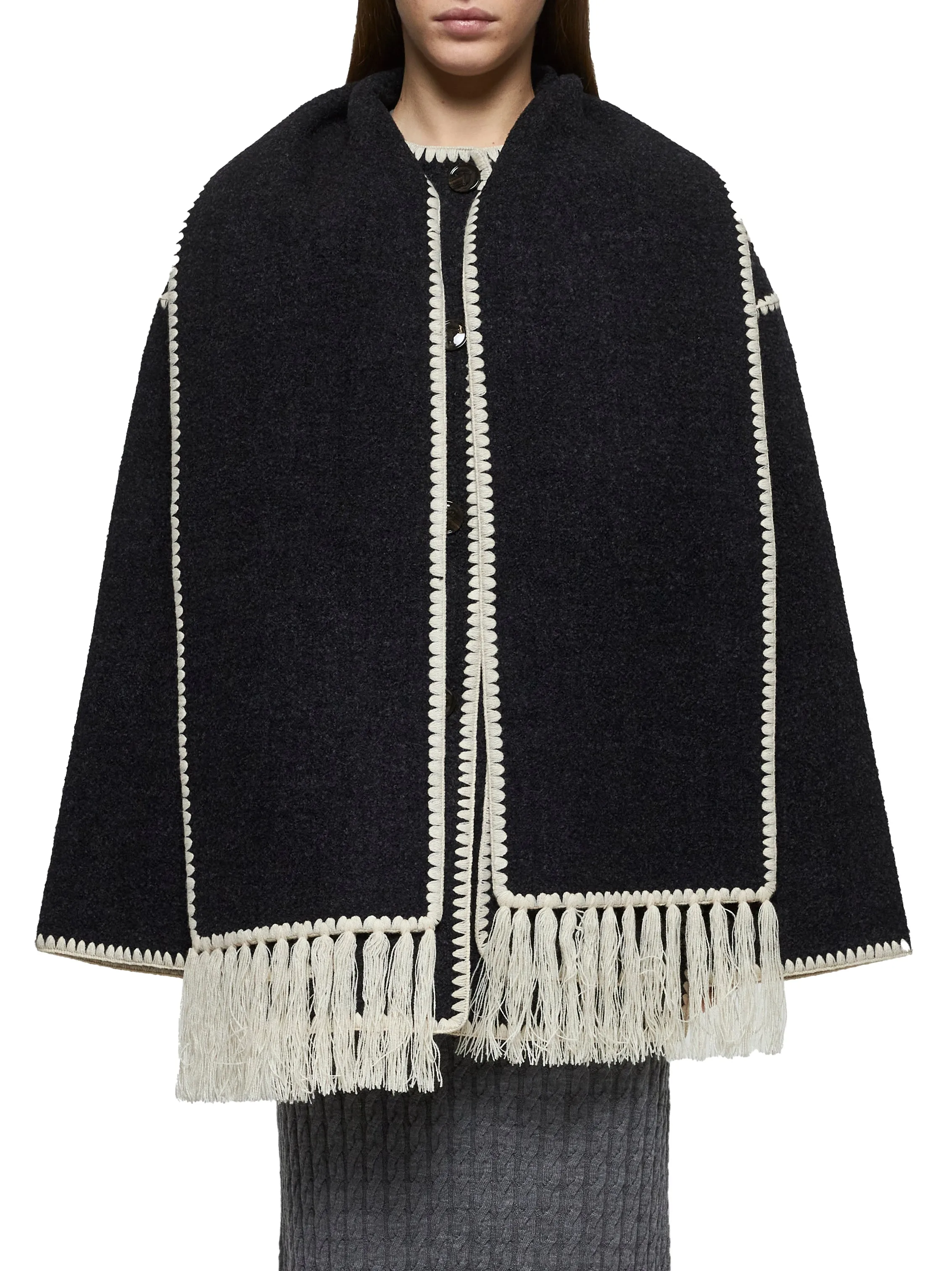 Grey Felt Embroidered Scarf Jacket sold by Lord & Taylor product image thumbnail 3