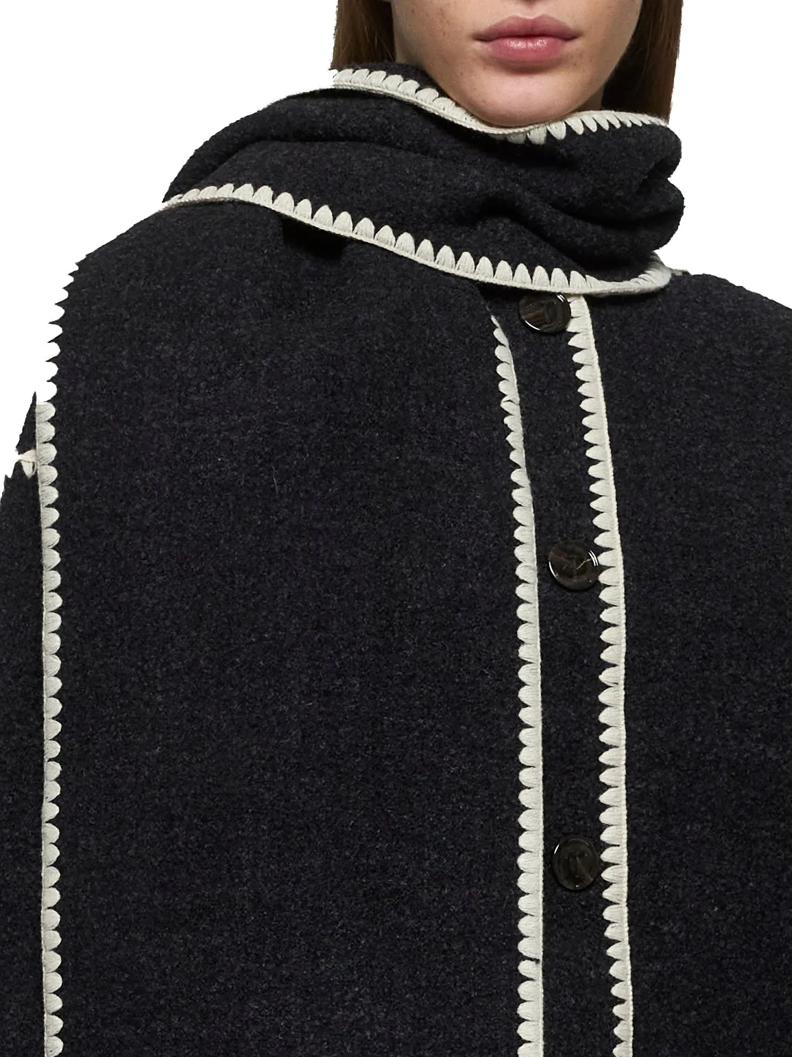 Grey Felt Embroidered Scarf Jacket sold by Lord & Taylor product image thumbnail 5