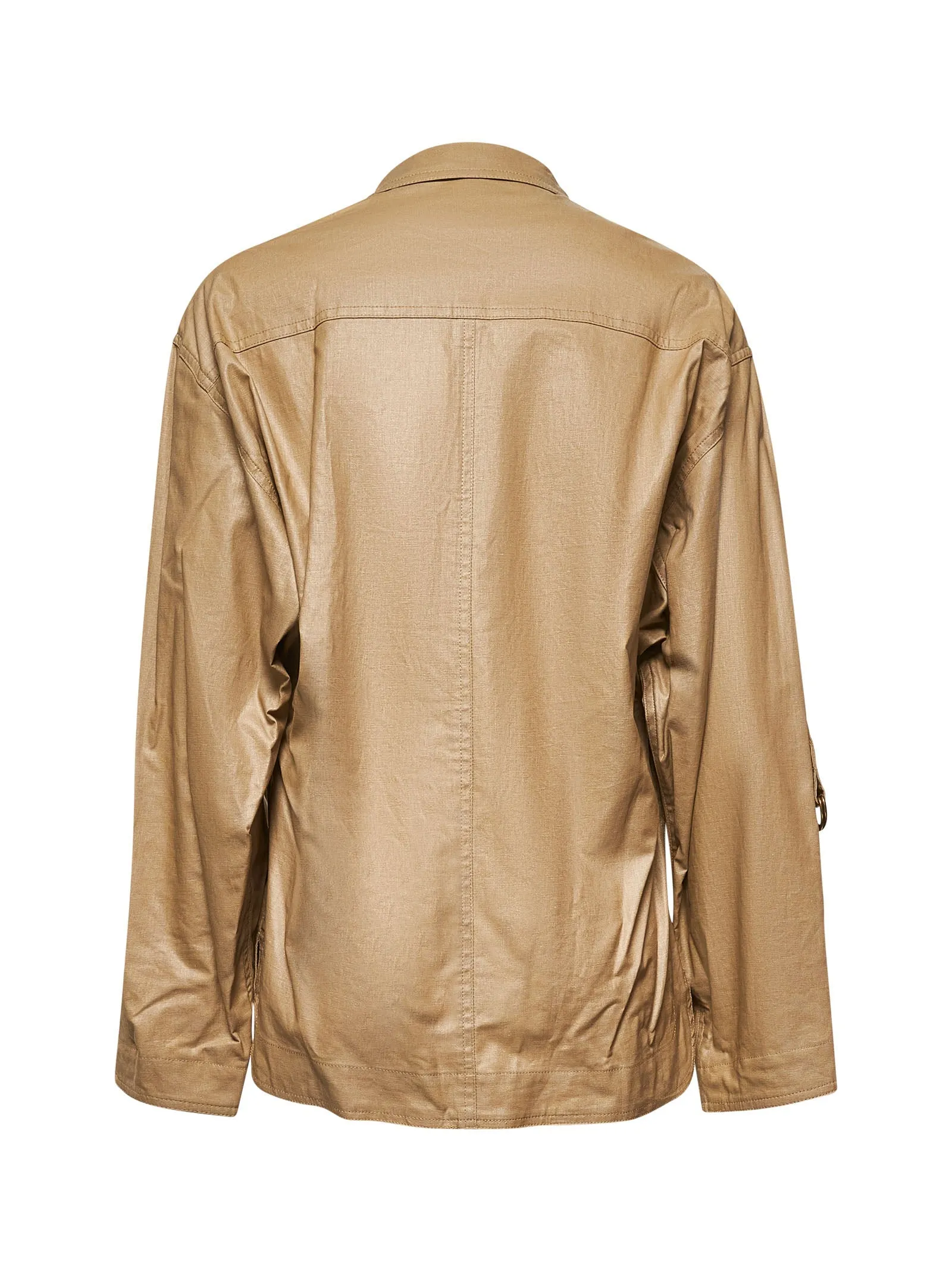 Beige Waxed Linen Blend Florida Shirt sold by Lord & Taylor product image thumbnail 2