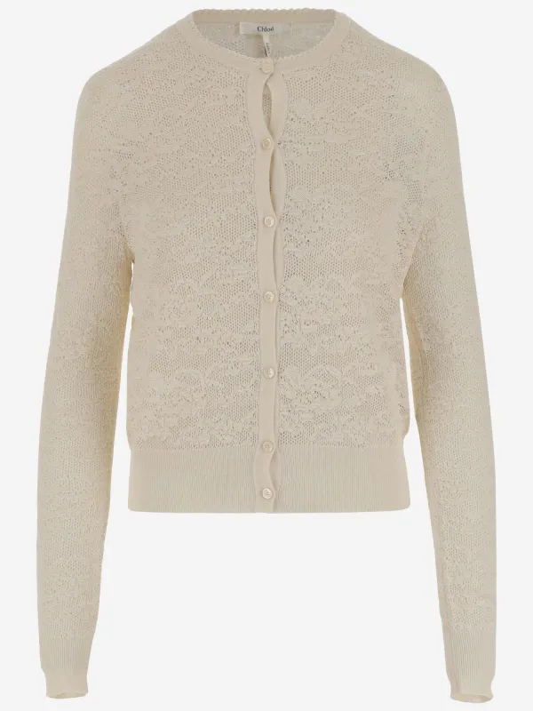 TWIN SET IN COTTON AND SILK KNIT made by Chloe