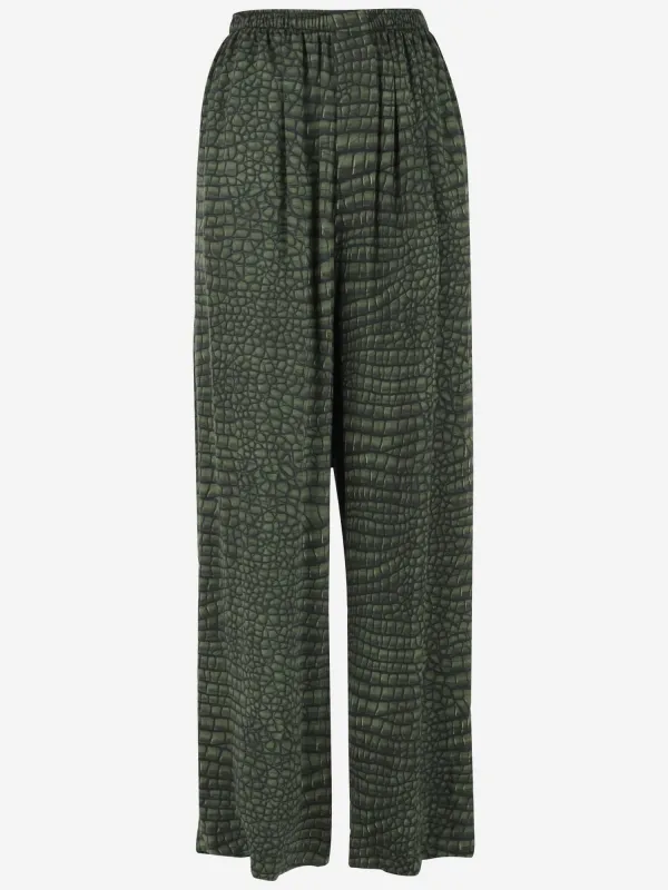 Silk Pants in Green made by Balenciaga